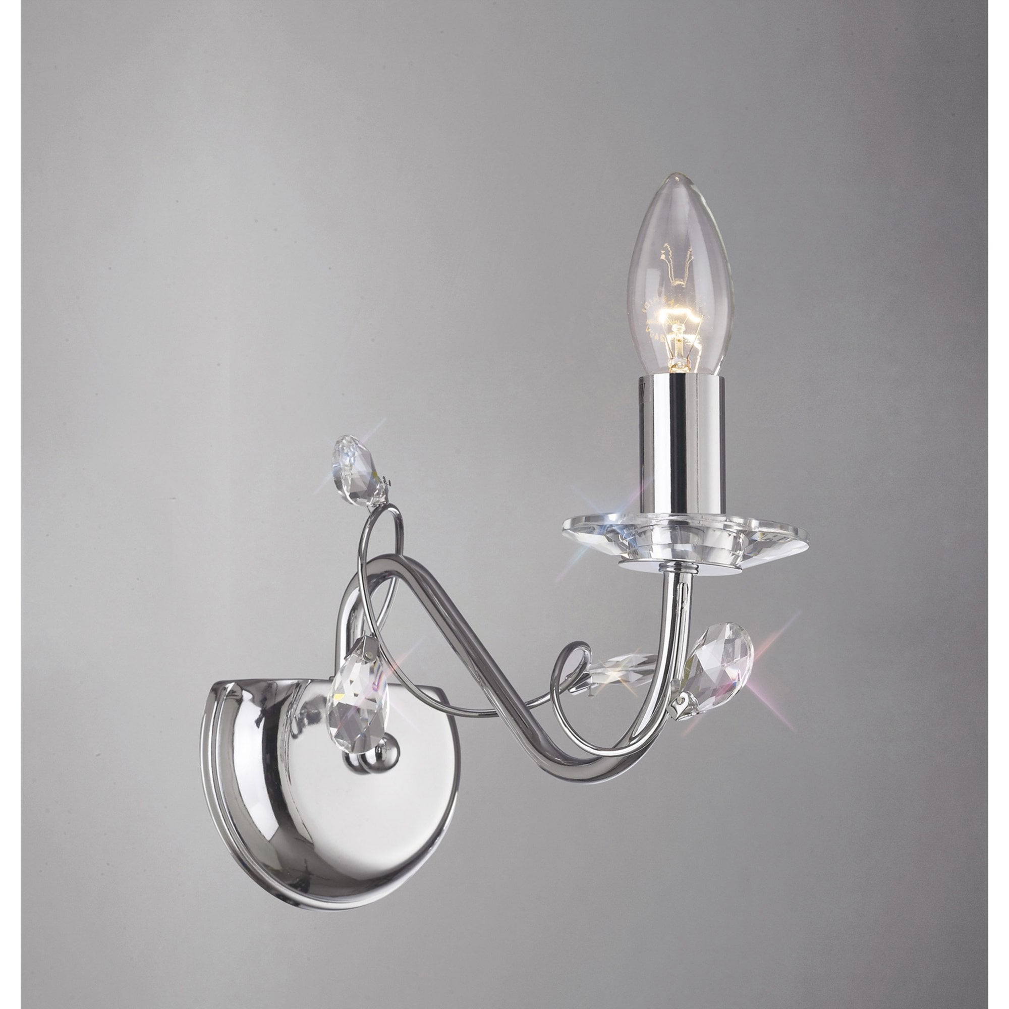 Diyas IL31211 Willow Wall Light Without Shade 1 Light Polished Chrome/Crystal