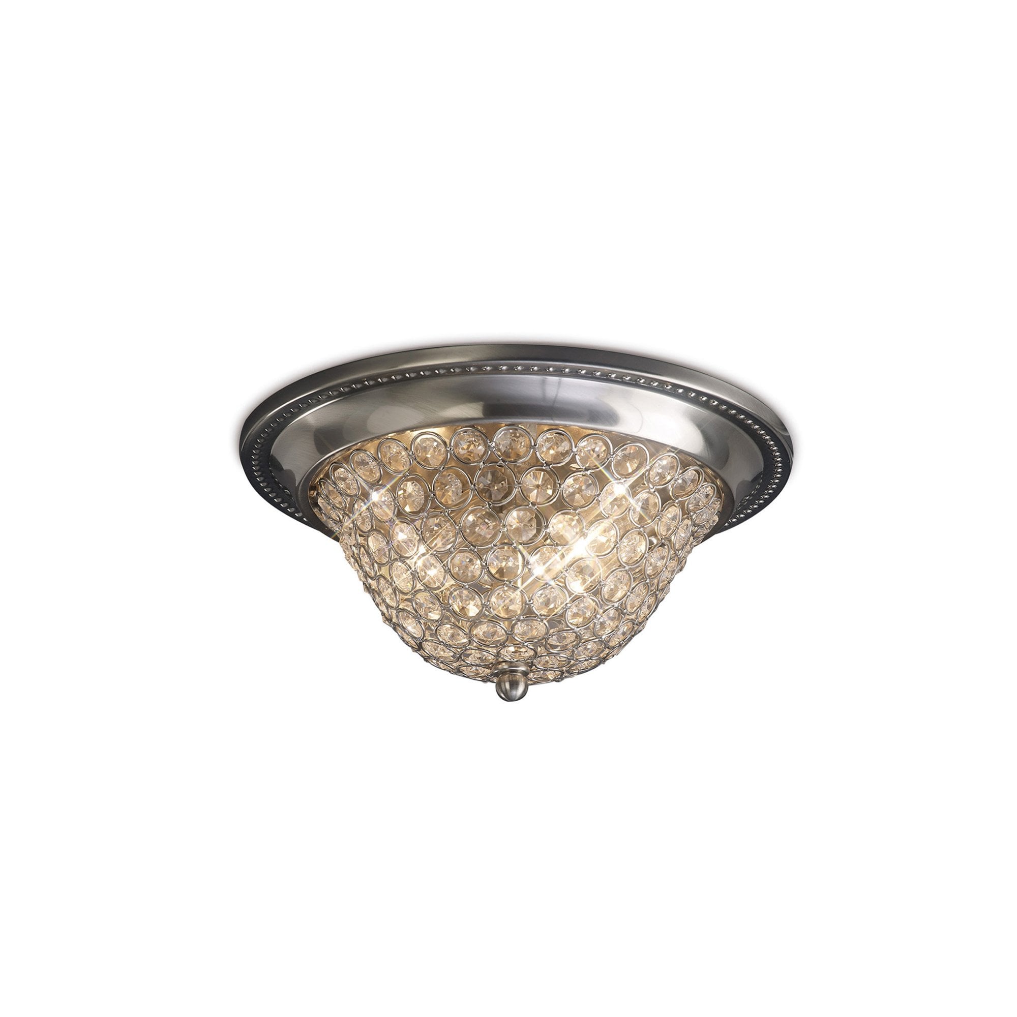 Diyas IL31133 Paloma Ceiling Small 2 Light Satin Nickel/Crystal
