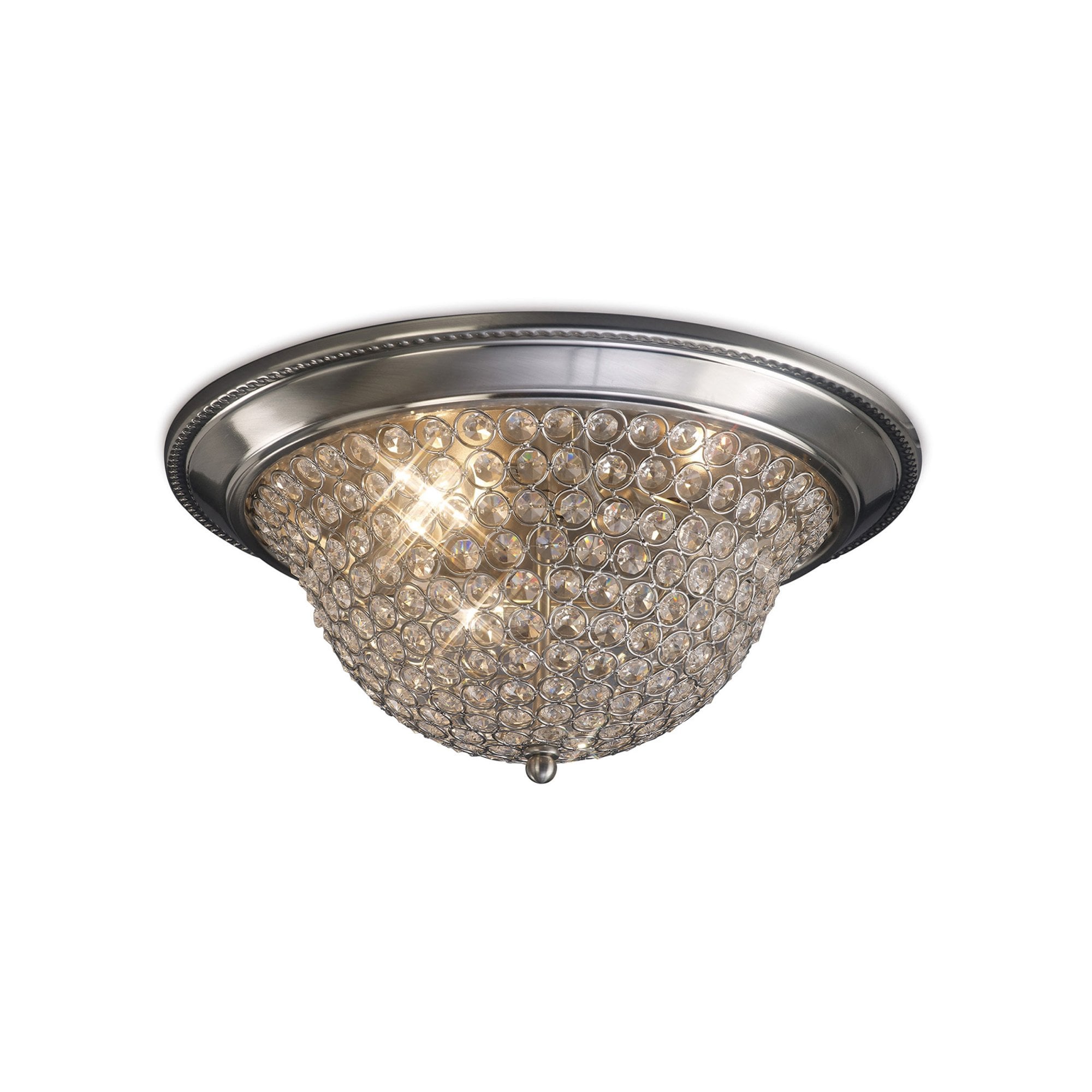 Diyas IL31135 Paloma Ceiling Large 3 Light Satin Nickel/Crystal