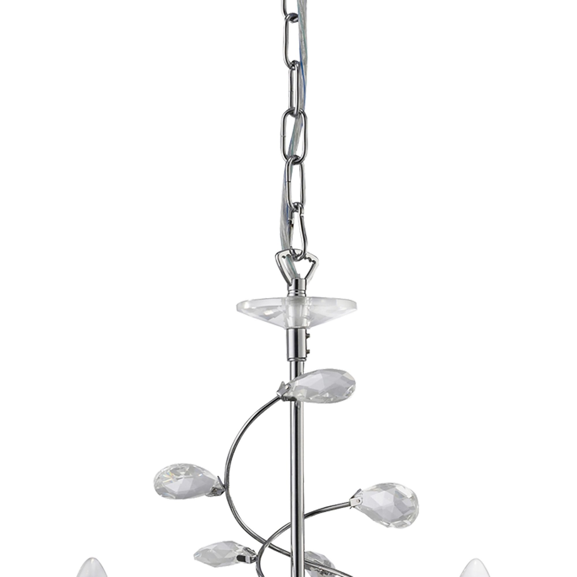 Diyas IL31215 Willow Pendant Without Shade 5 Light Polished Chrome/Crystal