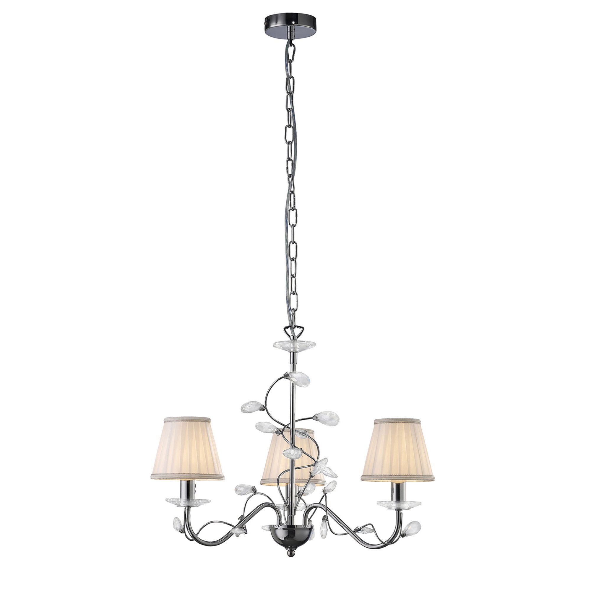 Diyas IL31213 Willow Pendant Without Shade 3 Light Polished Chrome/Crystal