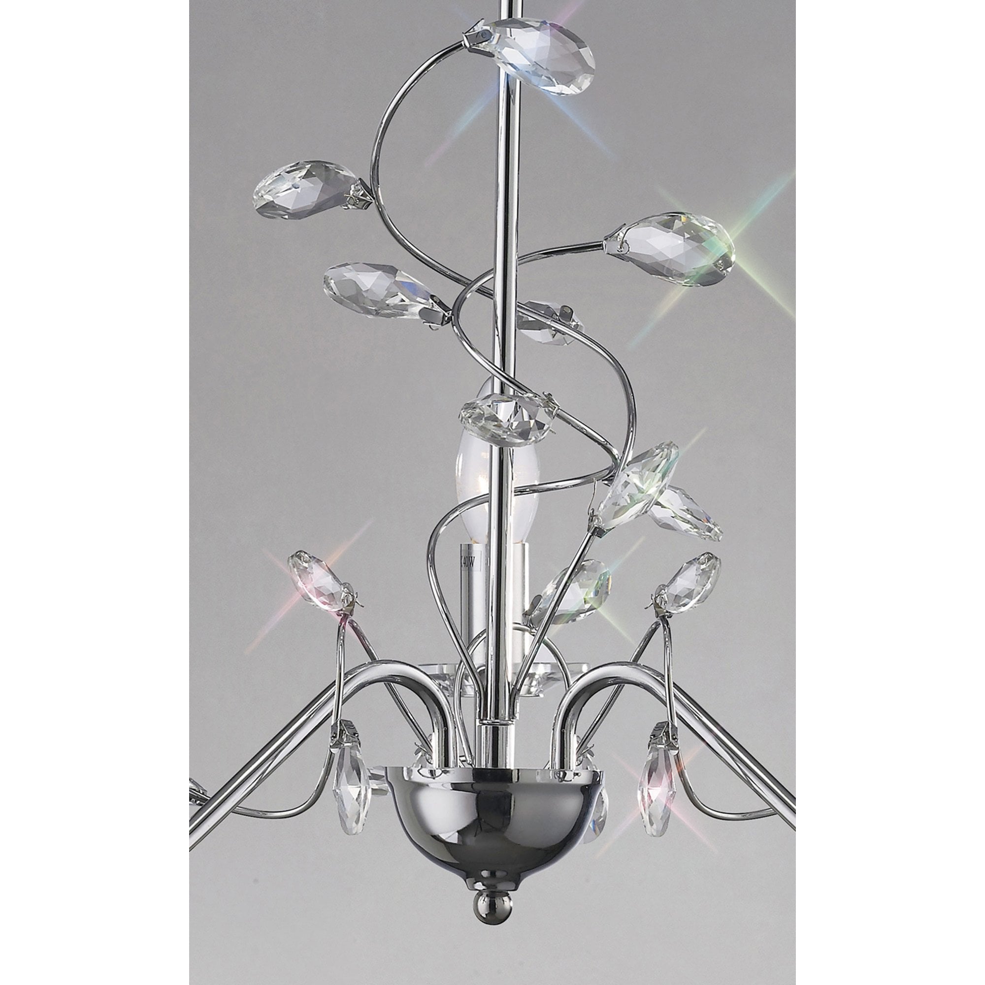 Diyas IL31213 Willow Pendant Without Shade 3 Light Polished Chrome/Crystal