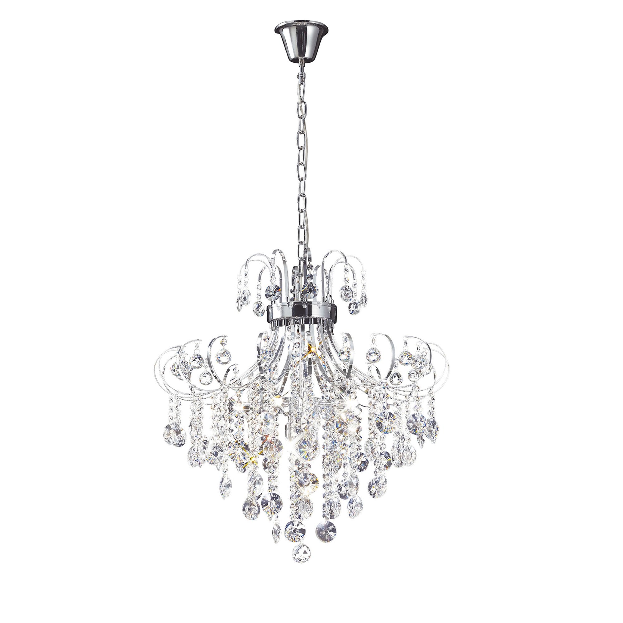 Diyas IL31056 Rosina Pendant 7 Light Polished Chrome/Crystal