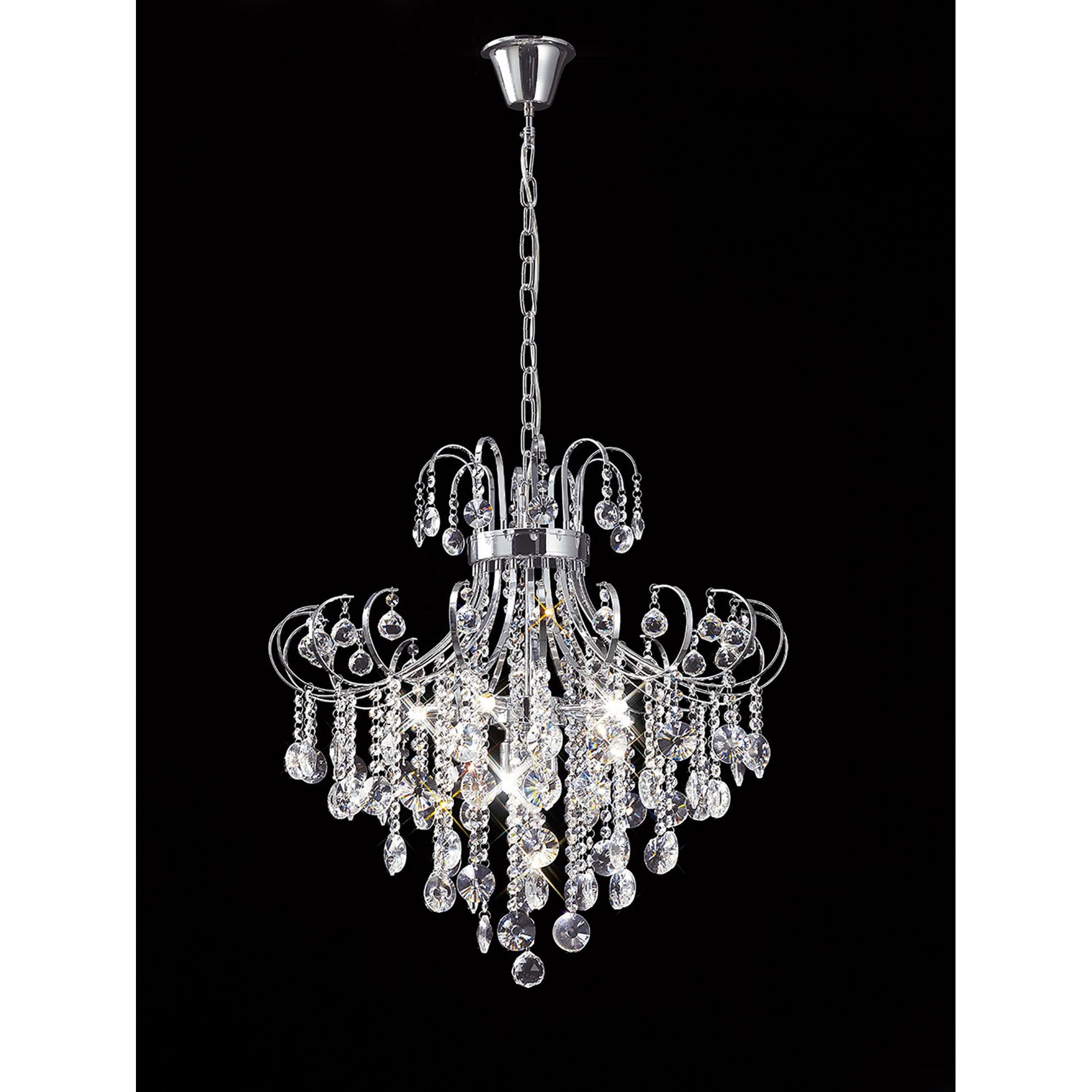 Diyas IL31056 Rosina Pendant 7 Light Polished Chrome/Crystal