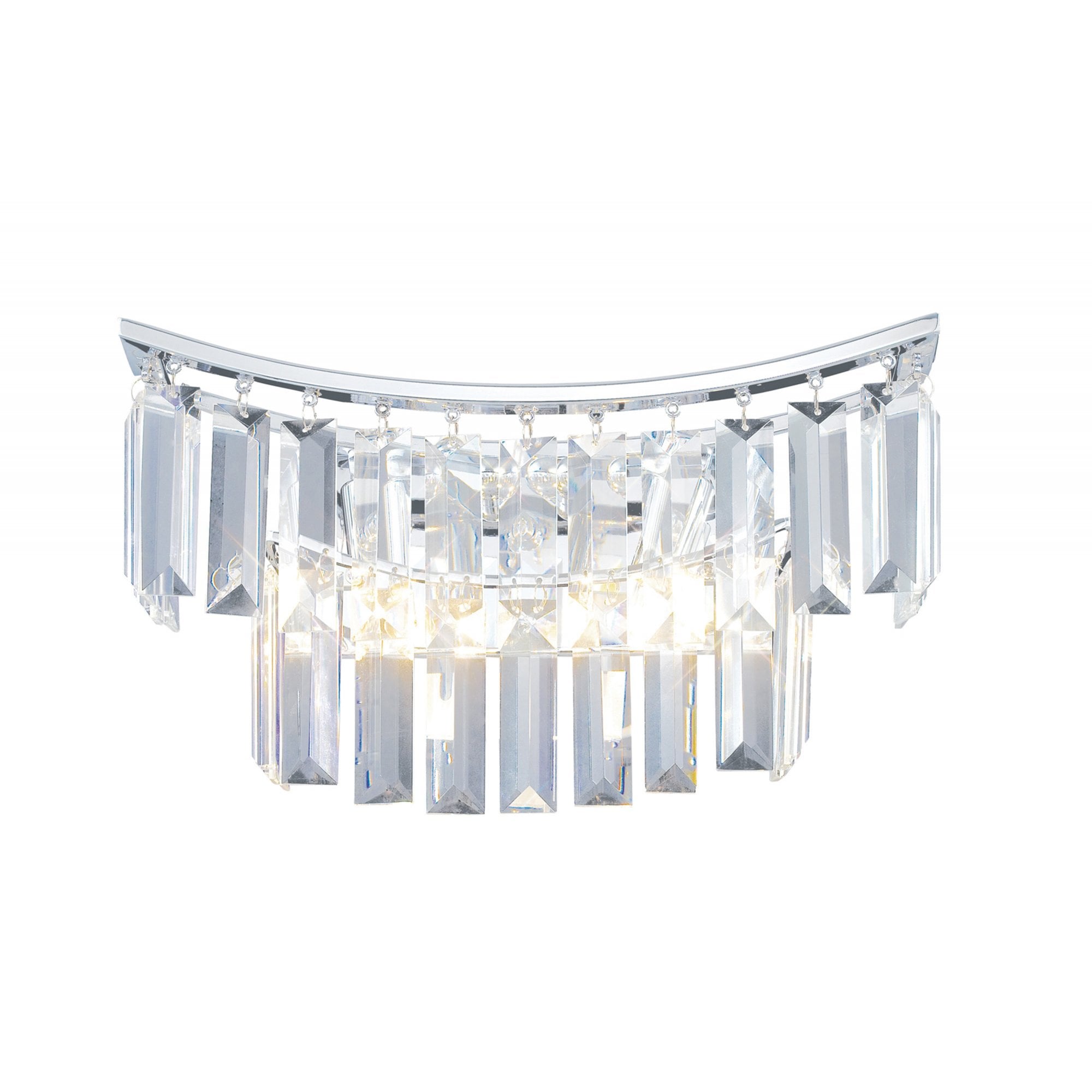 Diyas IL30641 Gianni Wall Light 2 Light Polished Chrome/Crystal