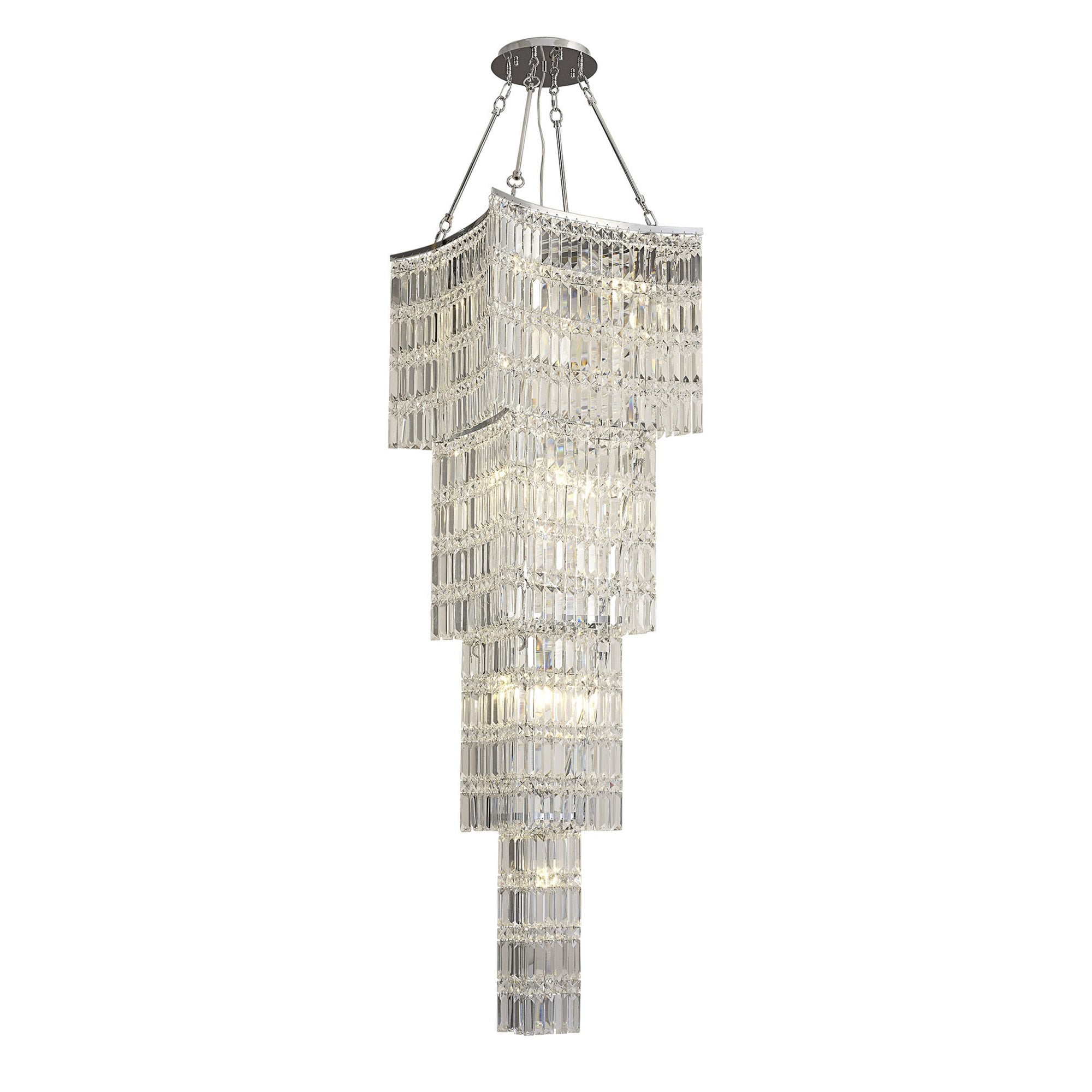 Diyas IL30644 Gianni Tall Pendant 11 Light Polished Chrome/Crystal