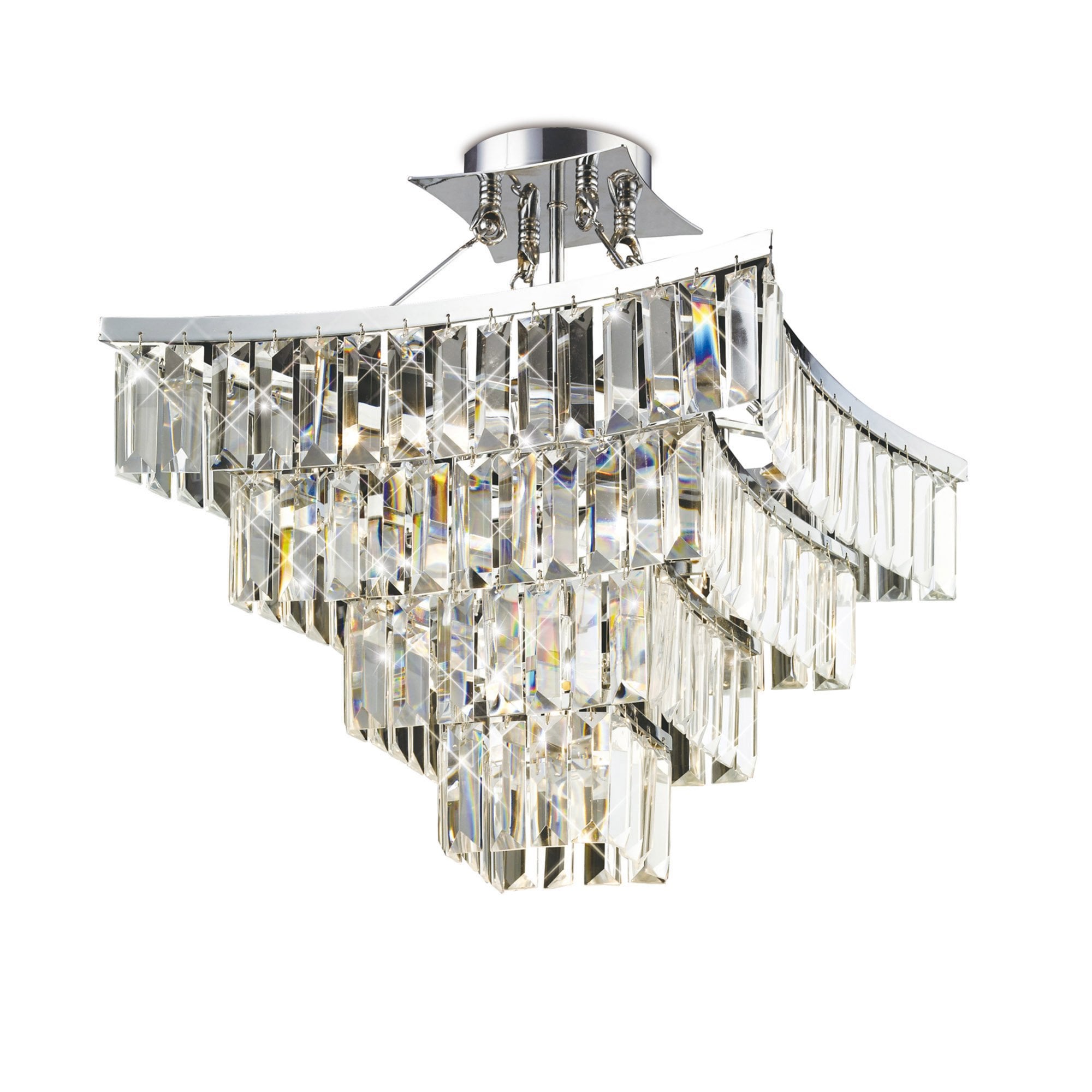 Diyas IL30642 Gianni Semi Ceiling 5 Light Polished Chrome/Crystal