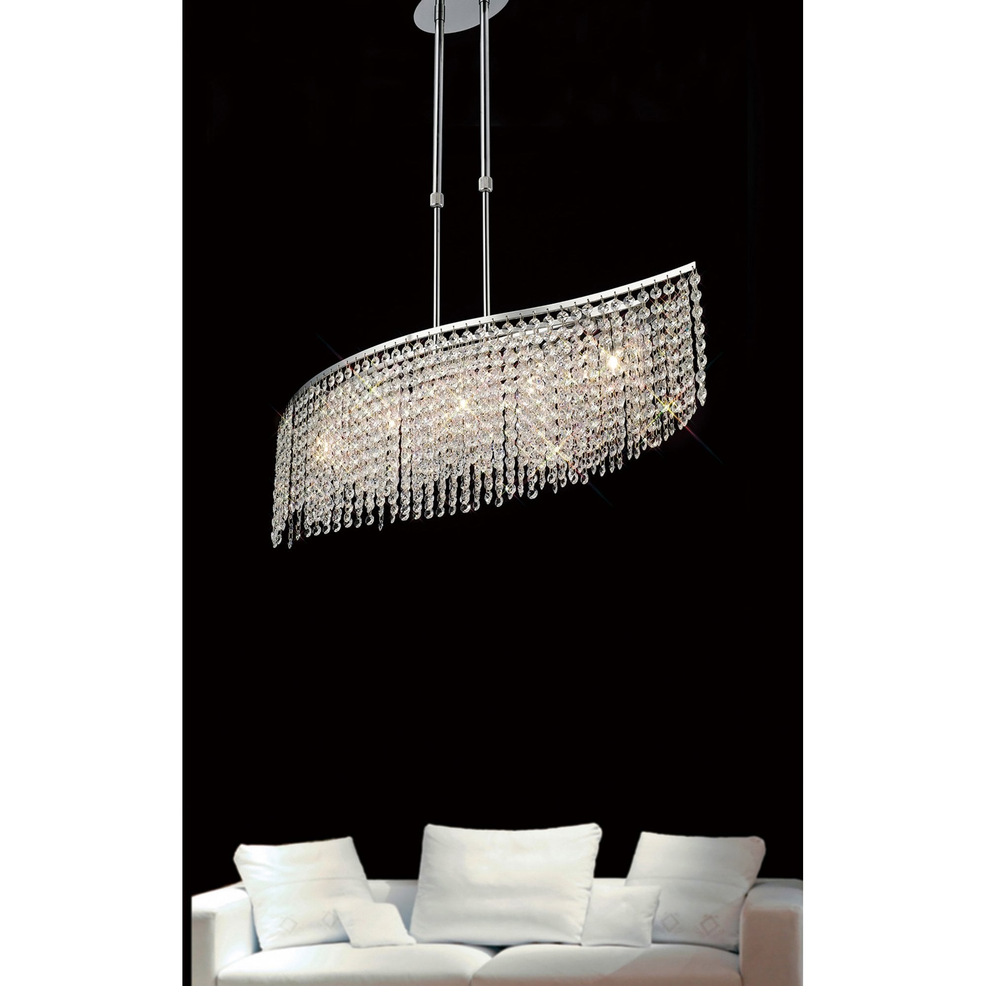 Diyas IL30574 Fabio Telescopic Pendant Bar 5 Light Polished Chrome/Crystal