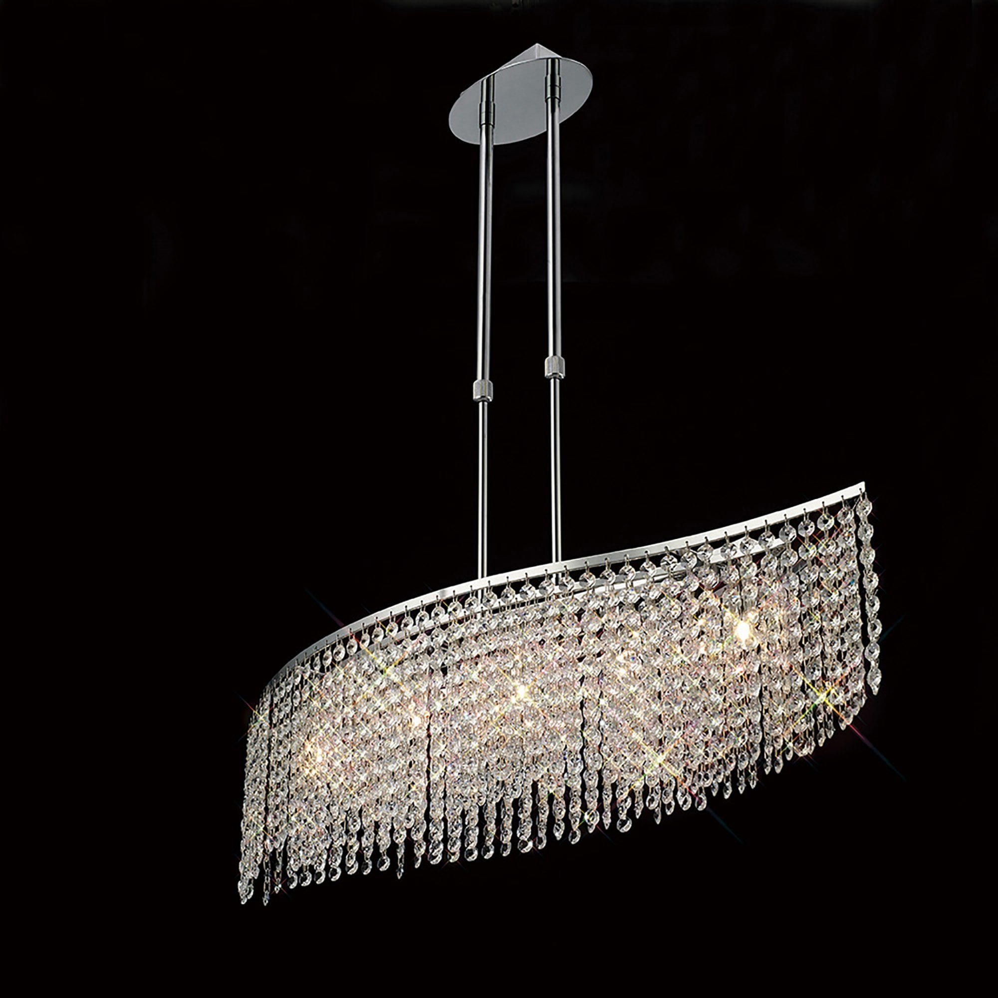 Diyas IL30574 Fabio Telescopic Pendant Bar 5 Light Polished Chrome/Crystal