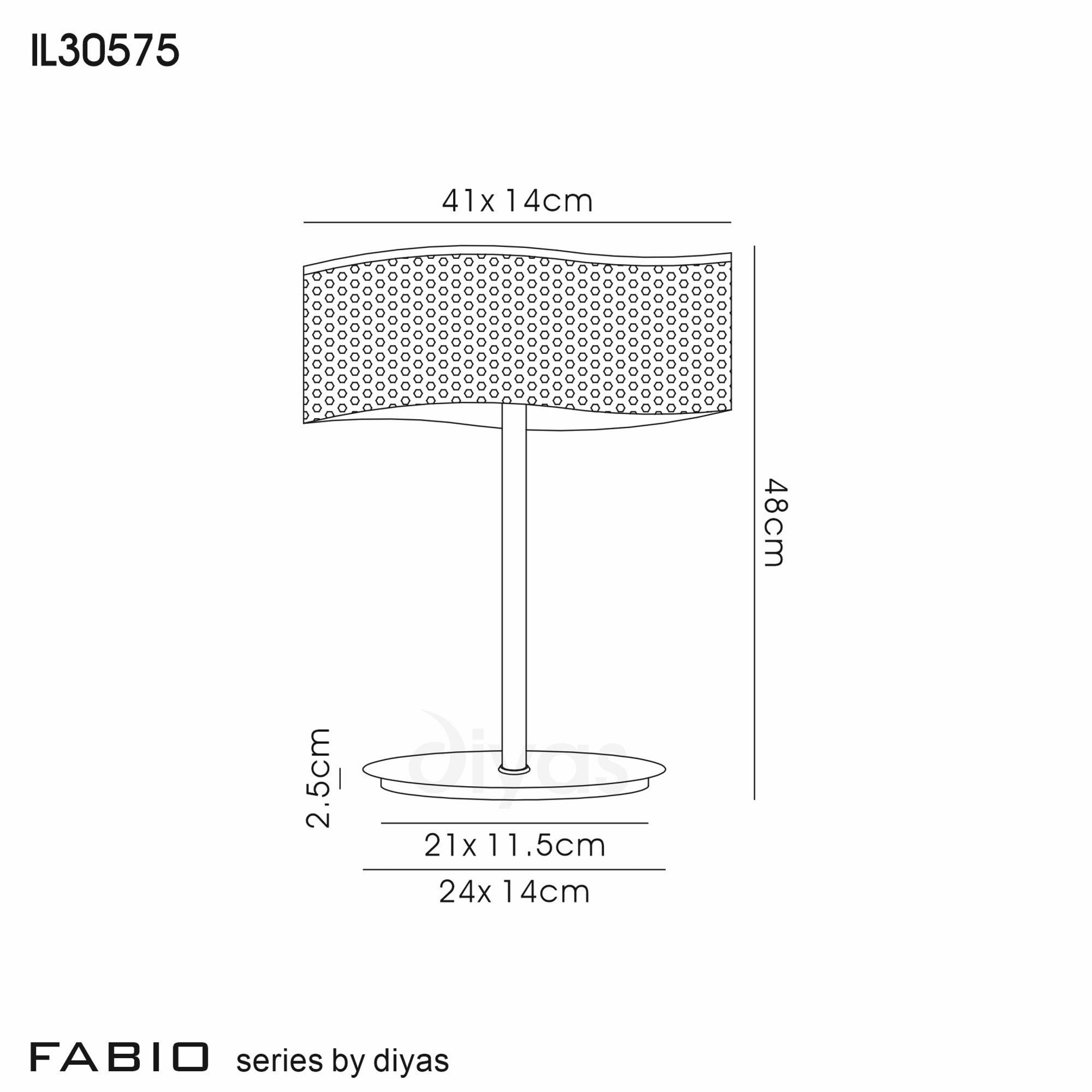 Diyas IL30575 Fabio Table Lamp 2 Light Polished Chrome/Crystal