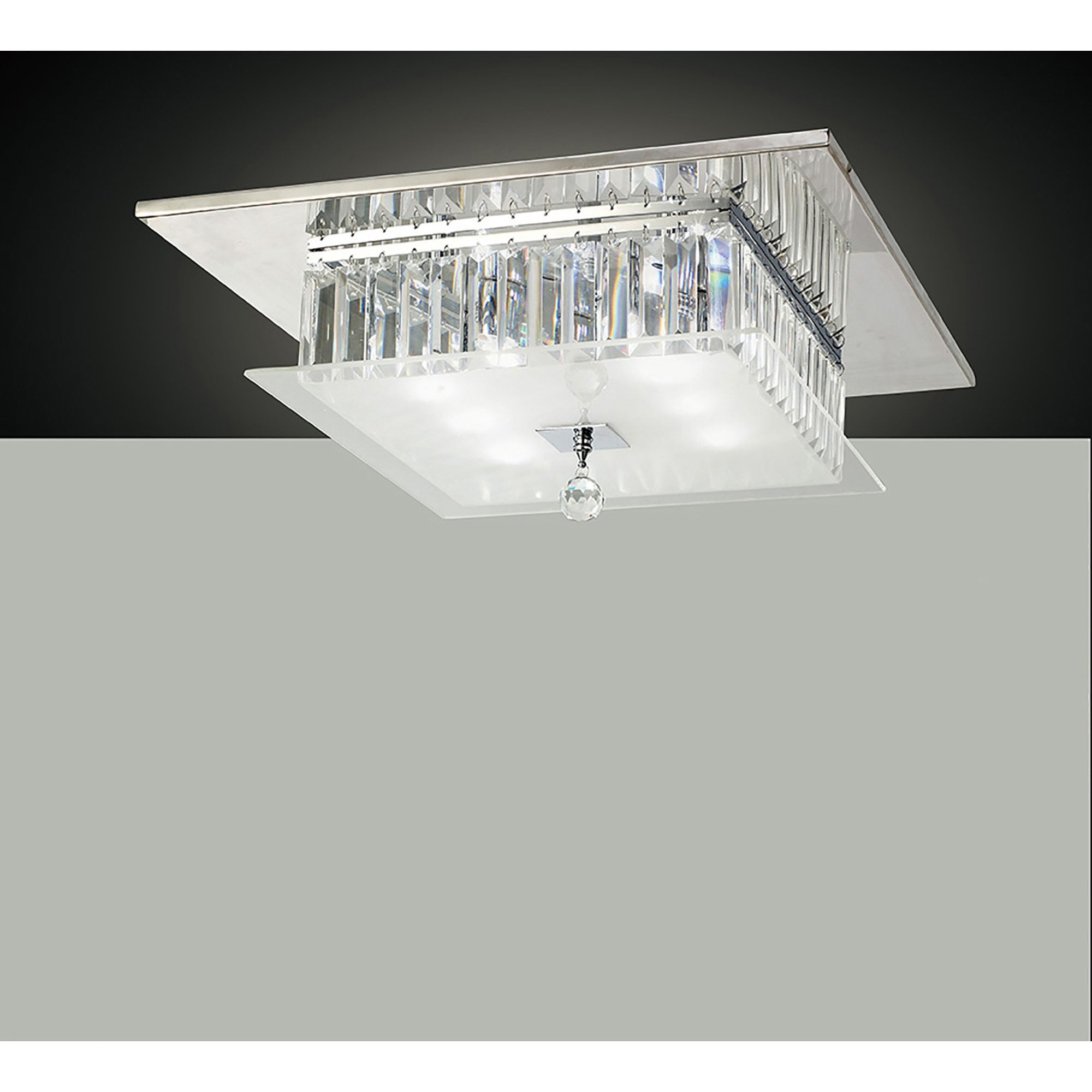 Diyas IL30246 Tosca Ceiling Square 6 Light Polished Chrome/Glass/Crystal
