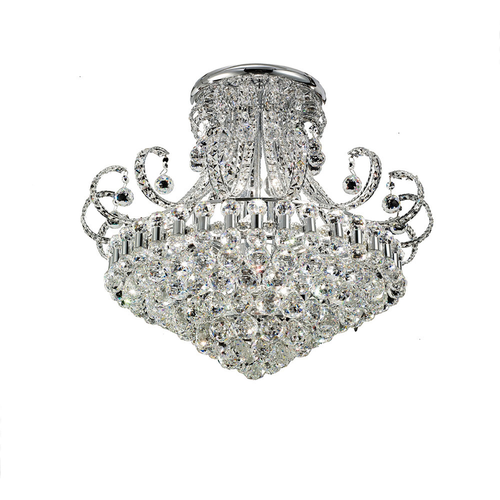 Diyas IL30027 Pearl Ceiling Round 12 Light Polished Chrome/Crystal