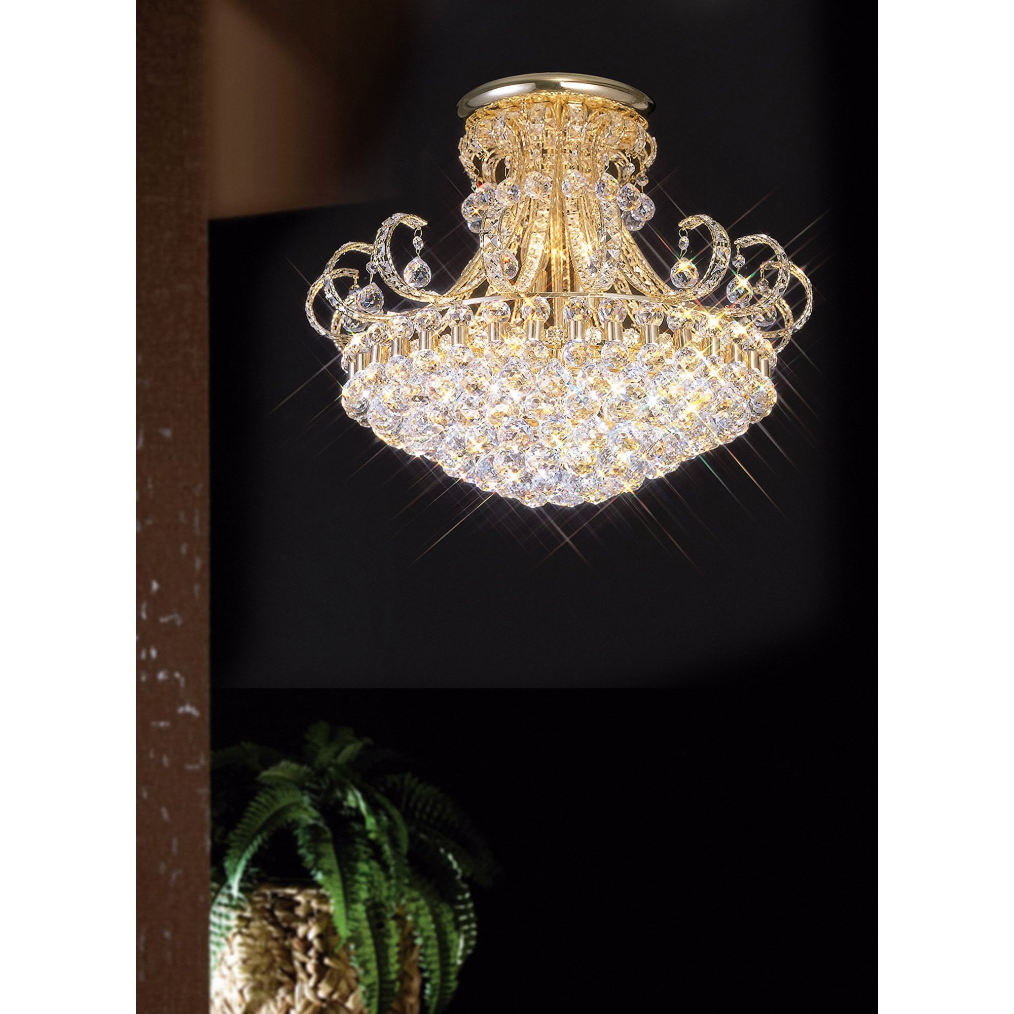 Diyas IL30007 Pearl Ceiling 12 Light French Gold/Crystal