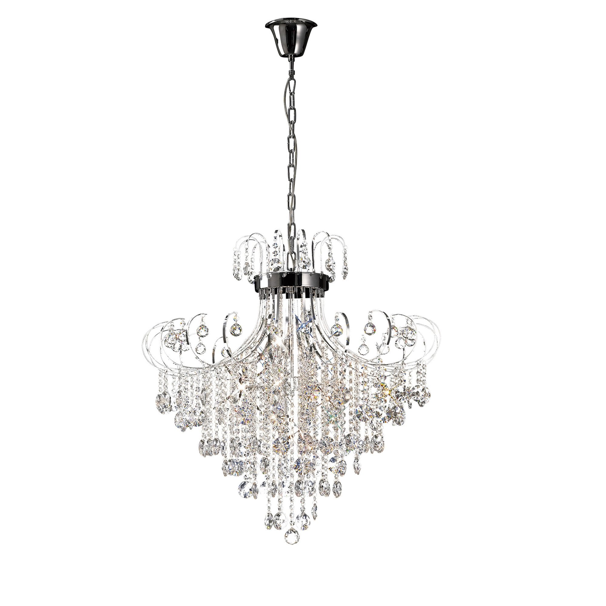 Diyas IL31058 Rosina Pendant 8 Light Polished Chrome/Crystal