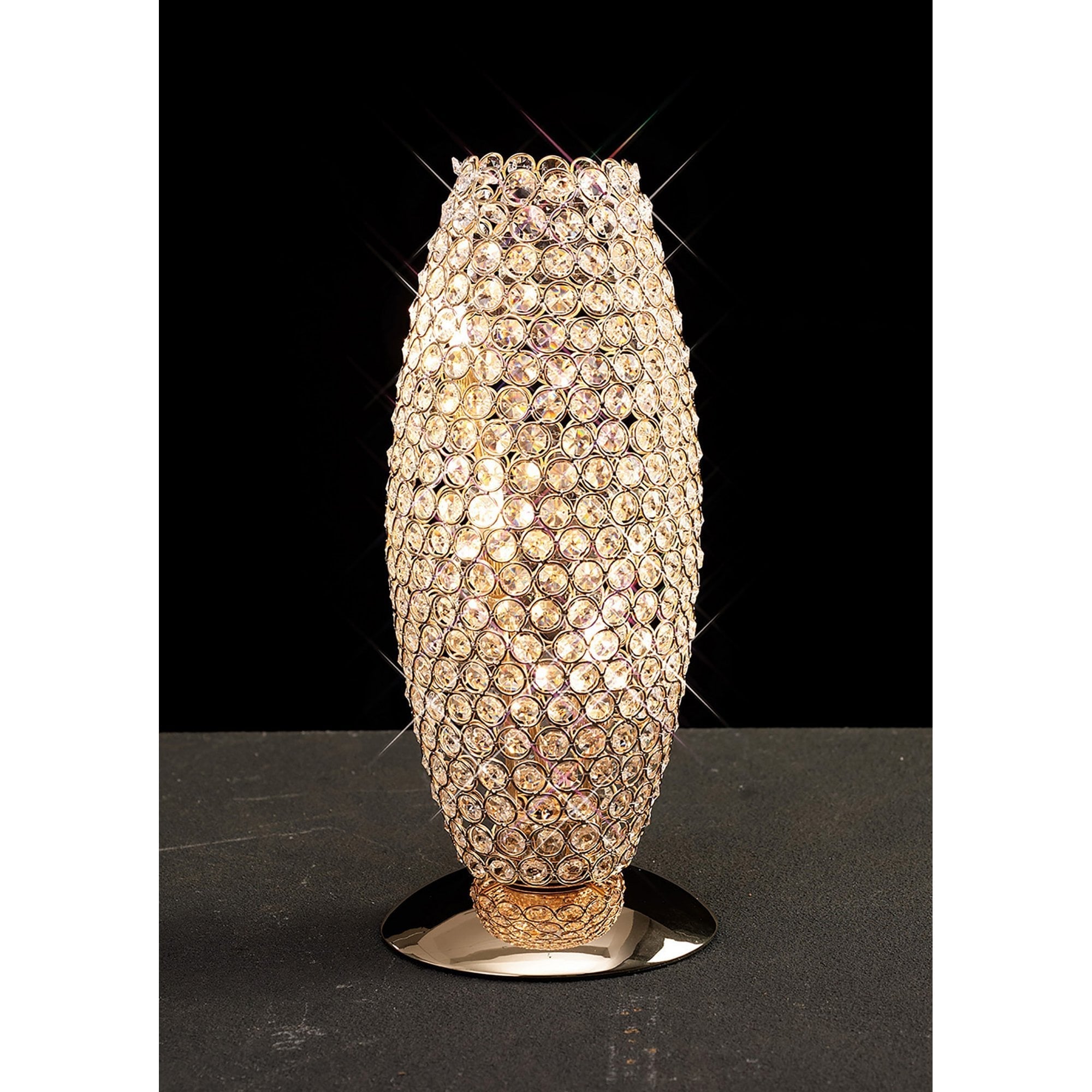 Diyas IL30766 Kos Table Lamp 3 Light French Gold/Crystal