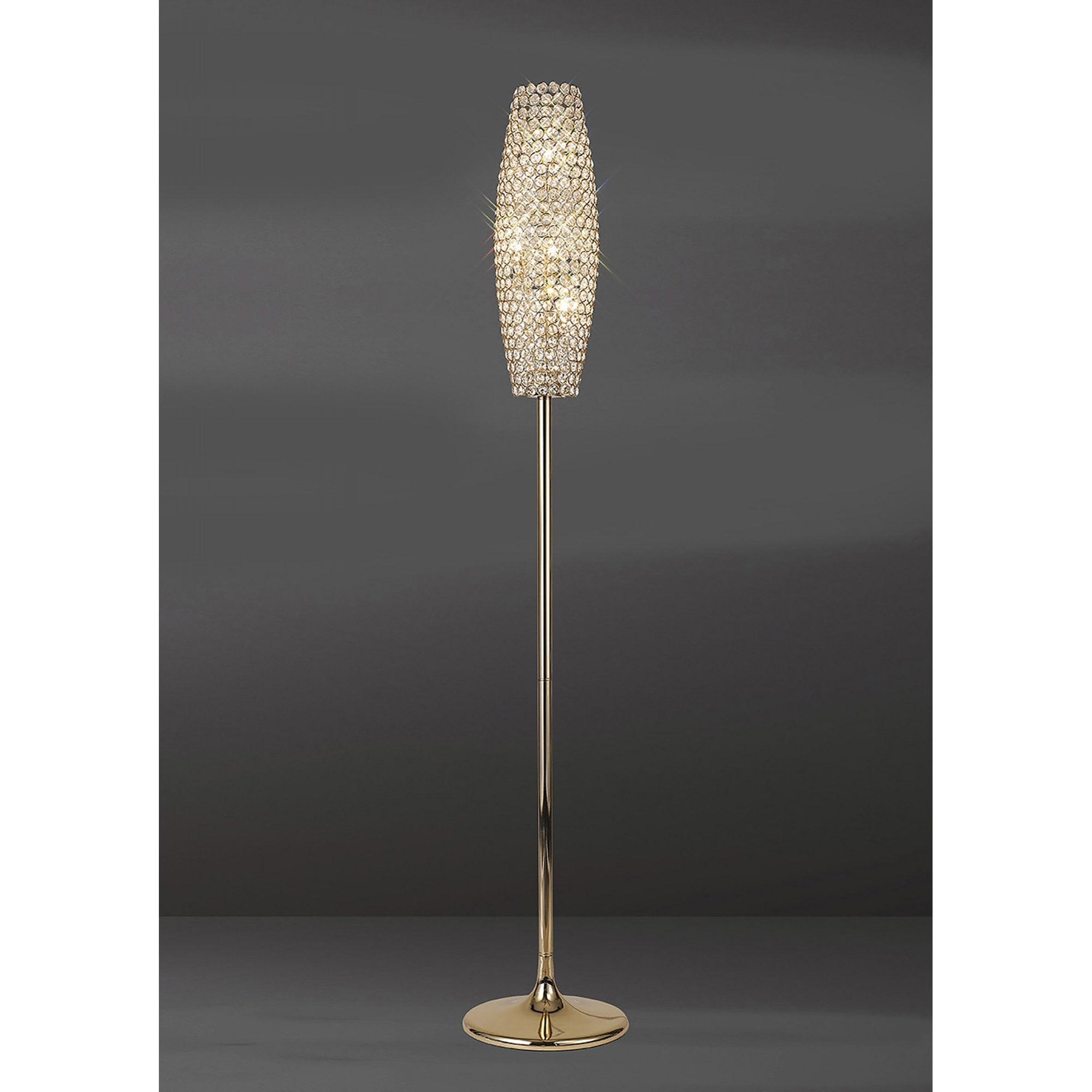 Diyas IL30768 Kos Floor Lamp 4 Light French Gold/Crystal
