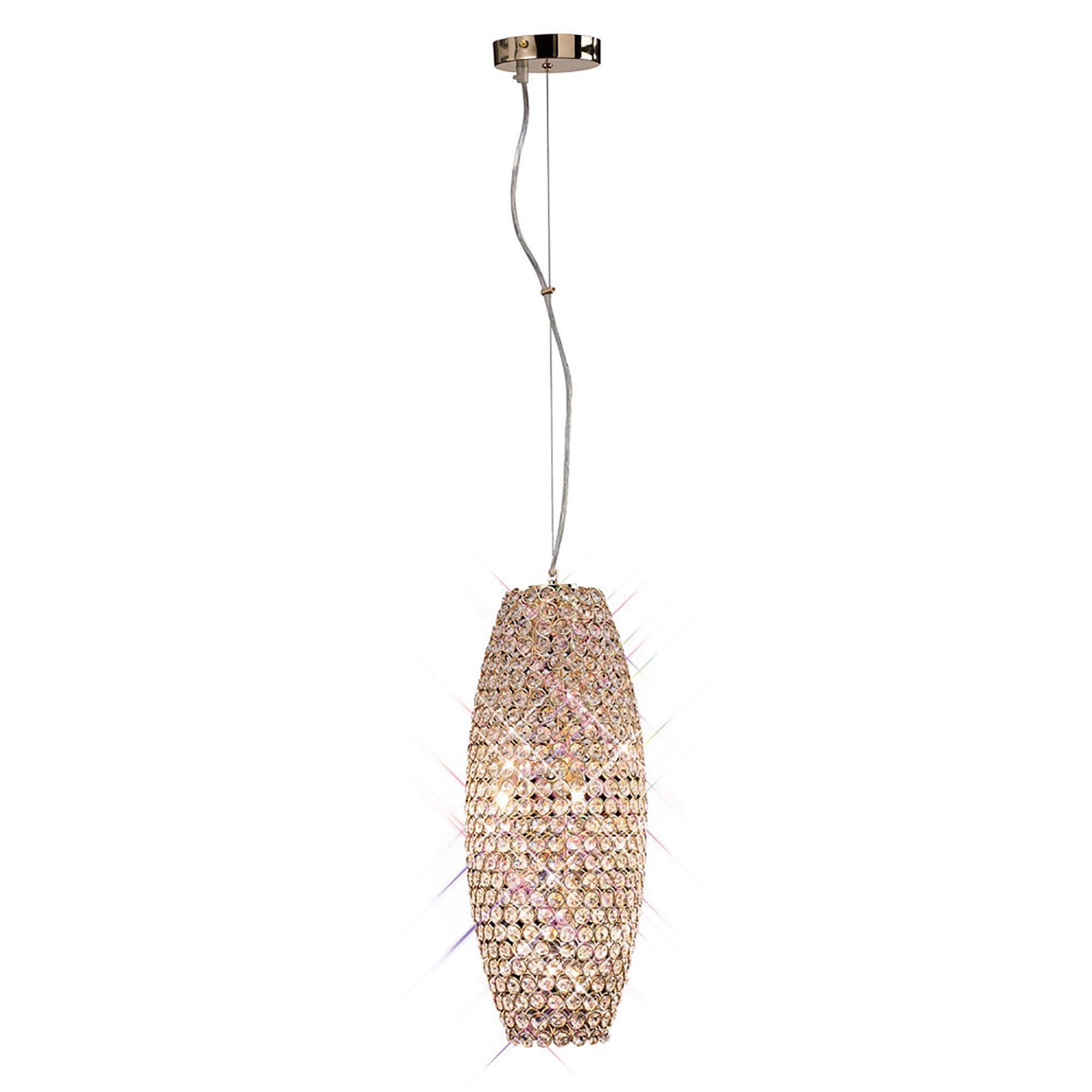 Diyas IL30765 Kos Pendant 4 Light French Gold/Crystal