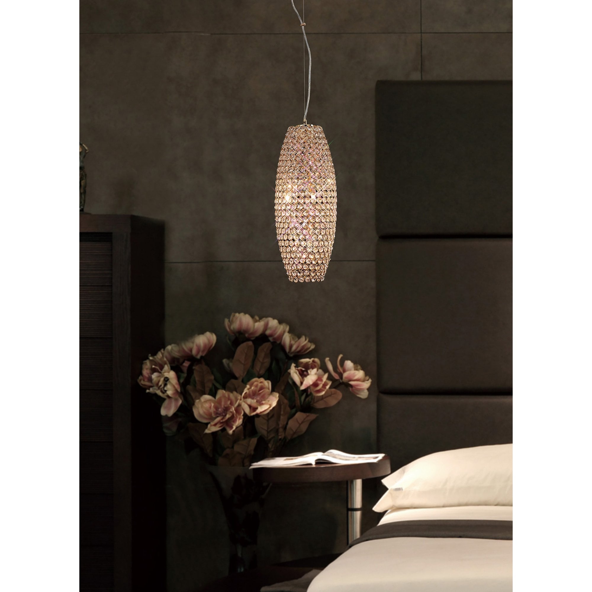 Diyas IL30765 Kos Pendant 4 Light French Gold/Crystal