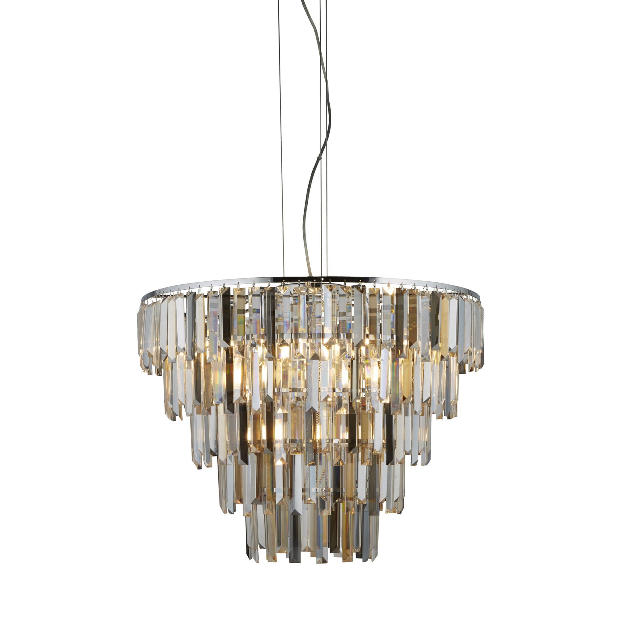 Searchlight Carlingford 9 Light Ceiling Pendant - Chrome & Glass Prisms
