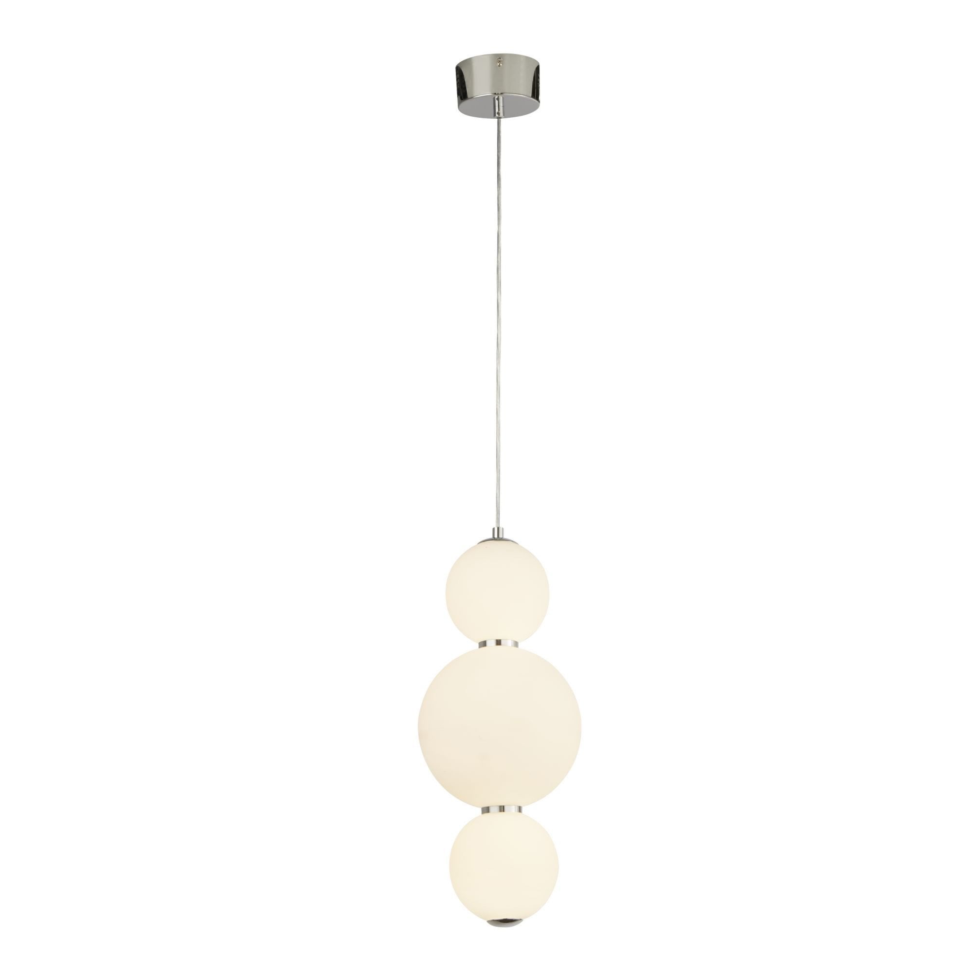 Searchlight Slater 3 Light Ceiling Pendant - Chrome & Opal Glass