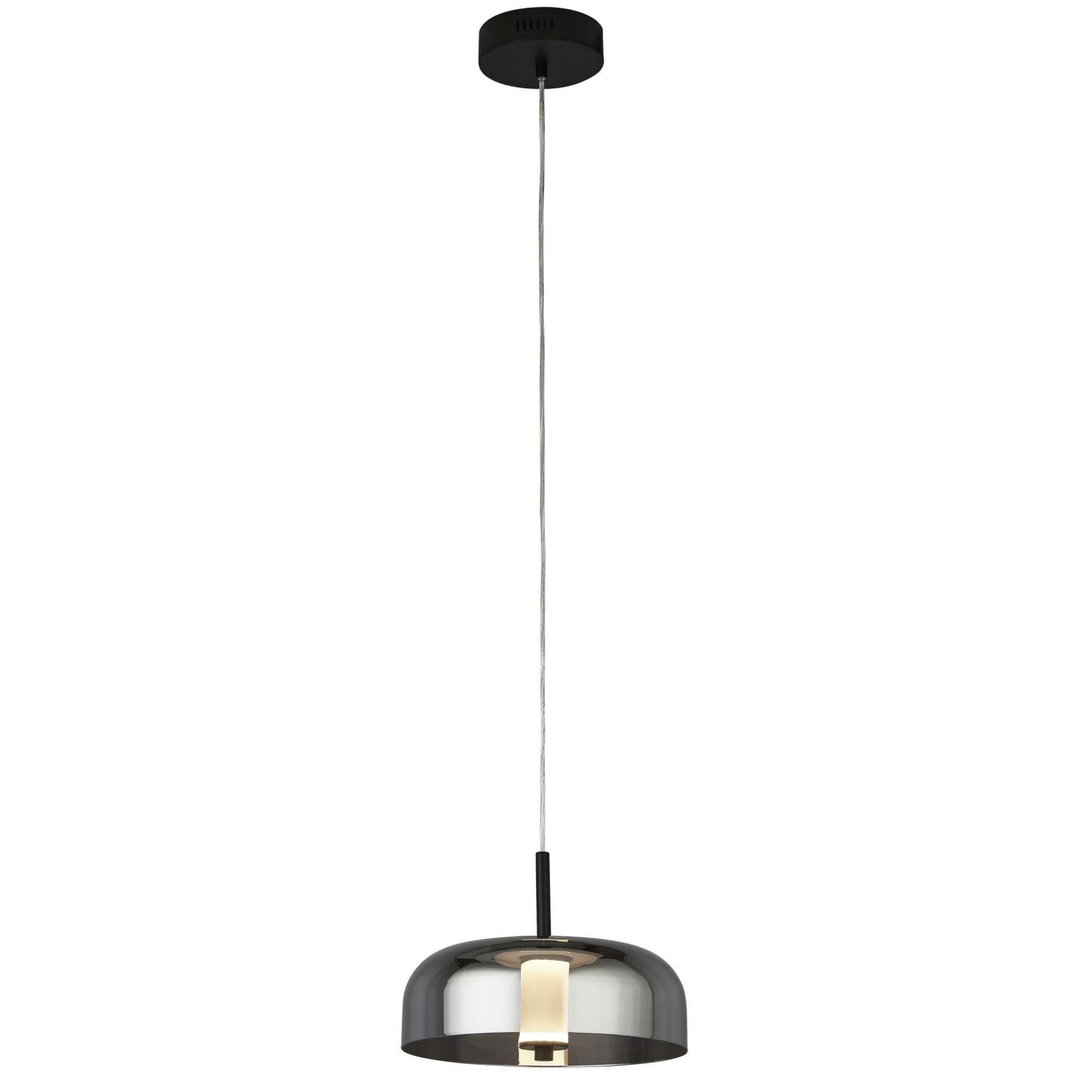 Searchlight Fir LED Ceiling Pendant - Matt Black & Smoked Glass