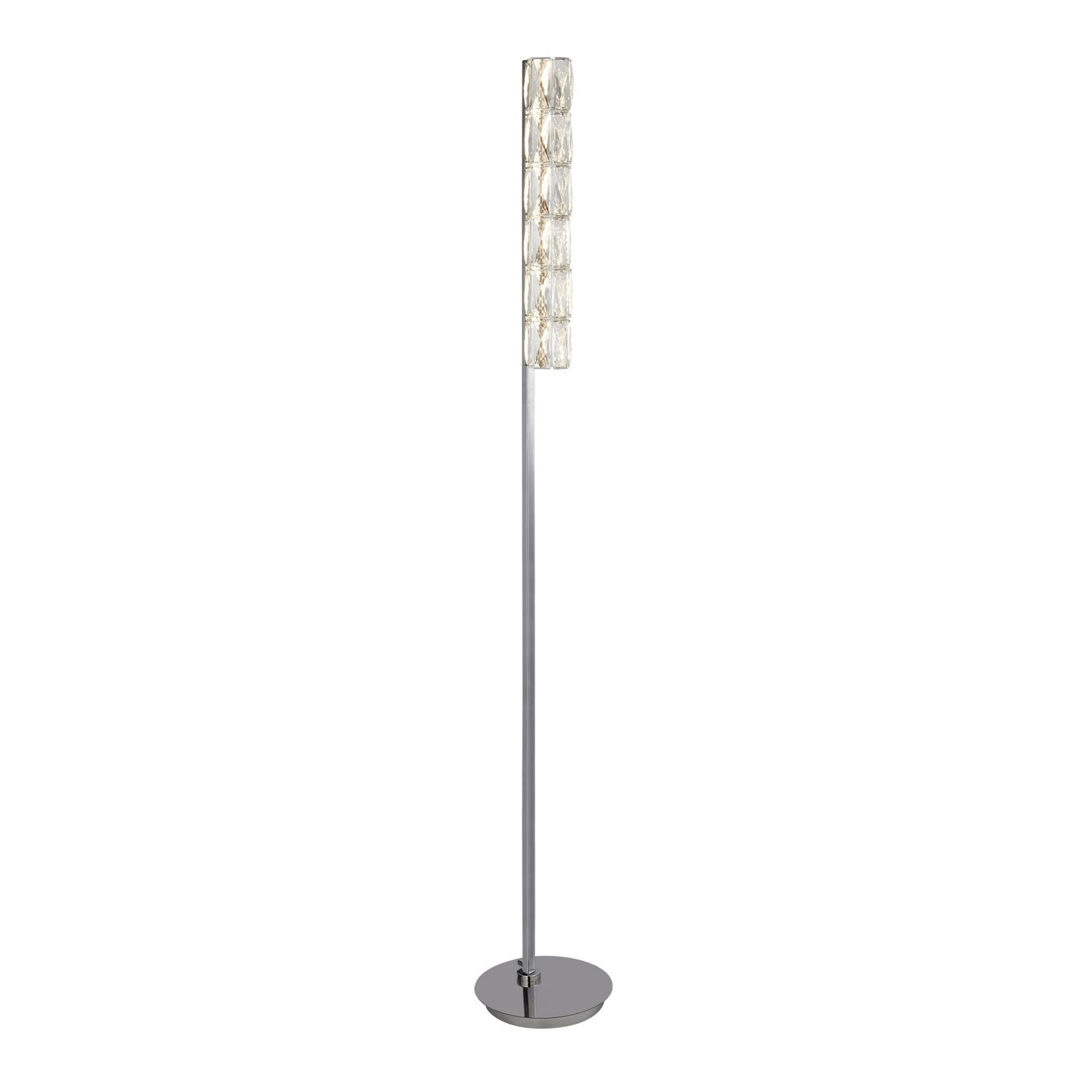 Searchlight Radnor LED Floor Lamp - Chrome & Clear Crystal Trim