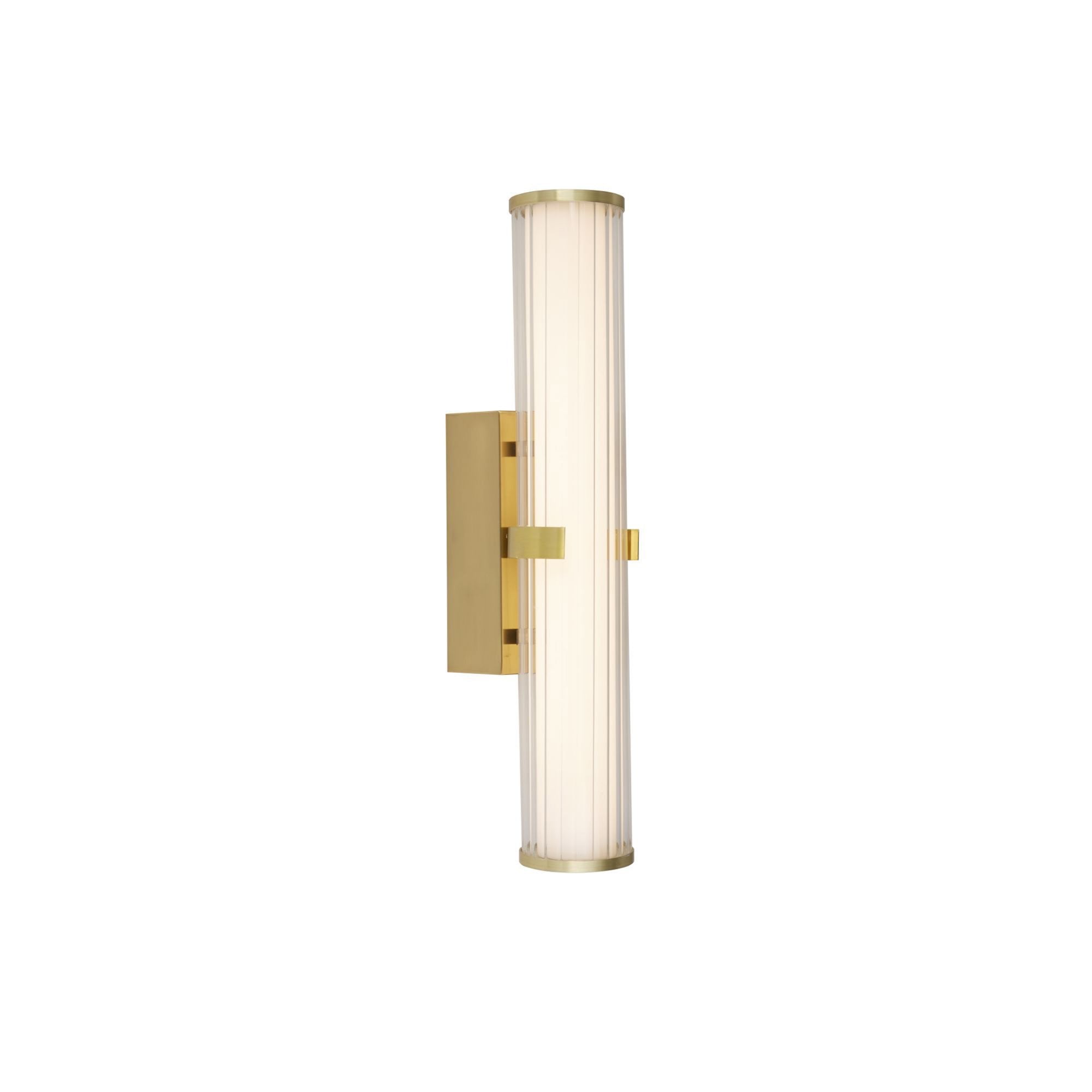 Searchlight Carisbrooke LED Bathroom Wall Light - Gold & Opal Glass - IP44