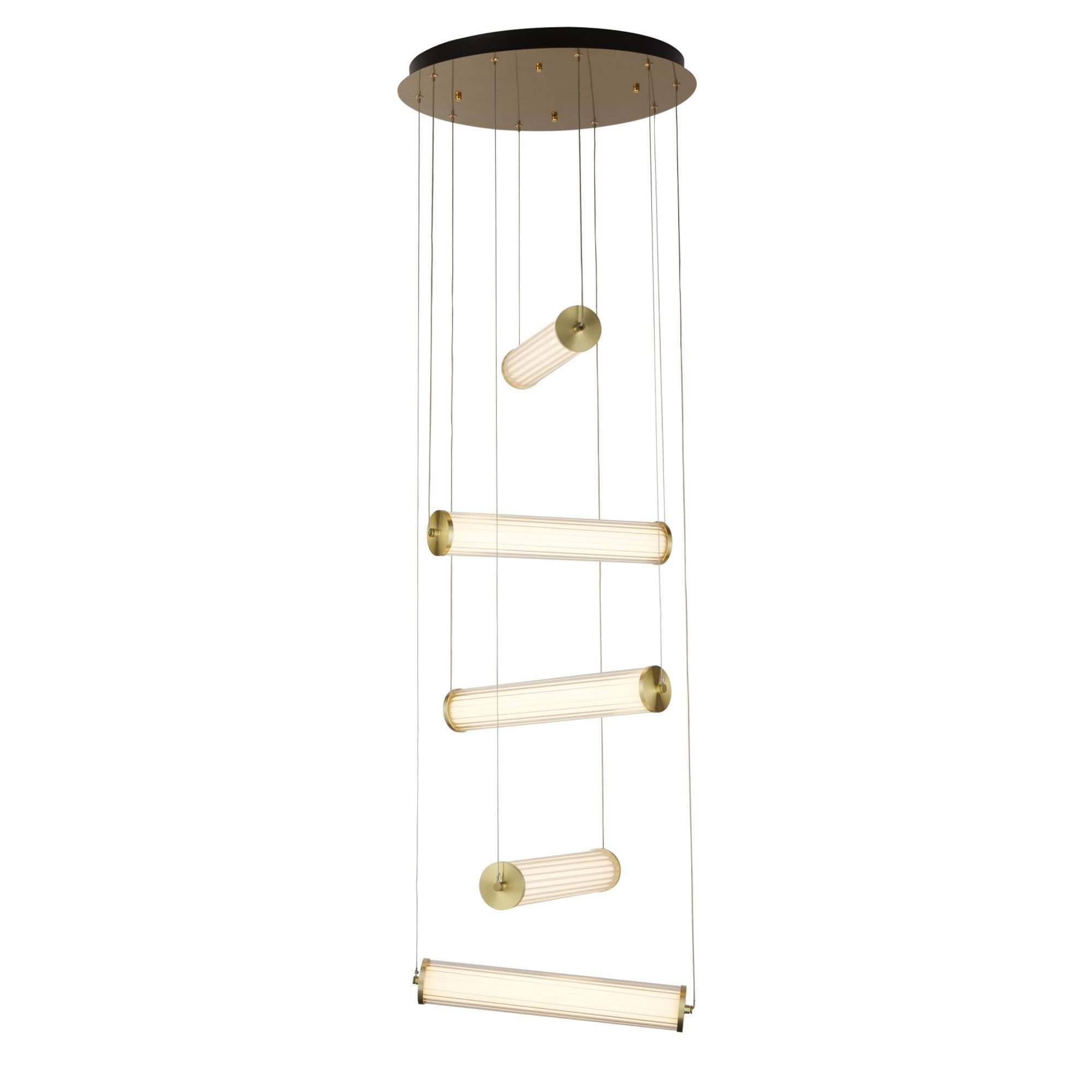 Searchlight Carisbrooke 5 Light LED Multi-drop Pendant - Gold