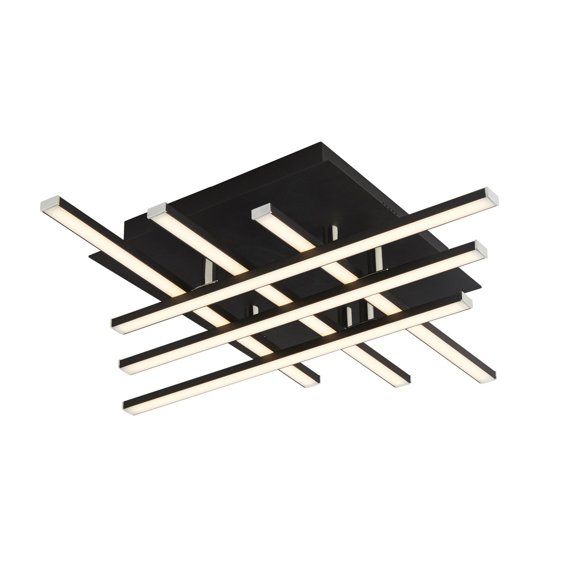 Searchlight Mark 6 Light LED Ceiling Light - Black & Opal