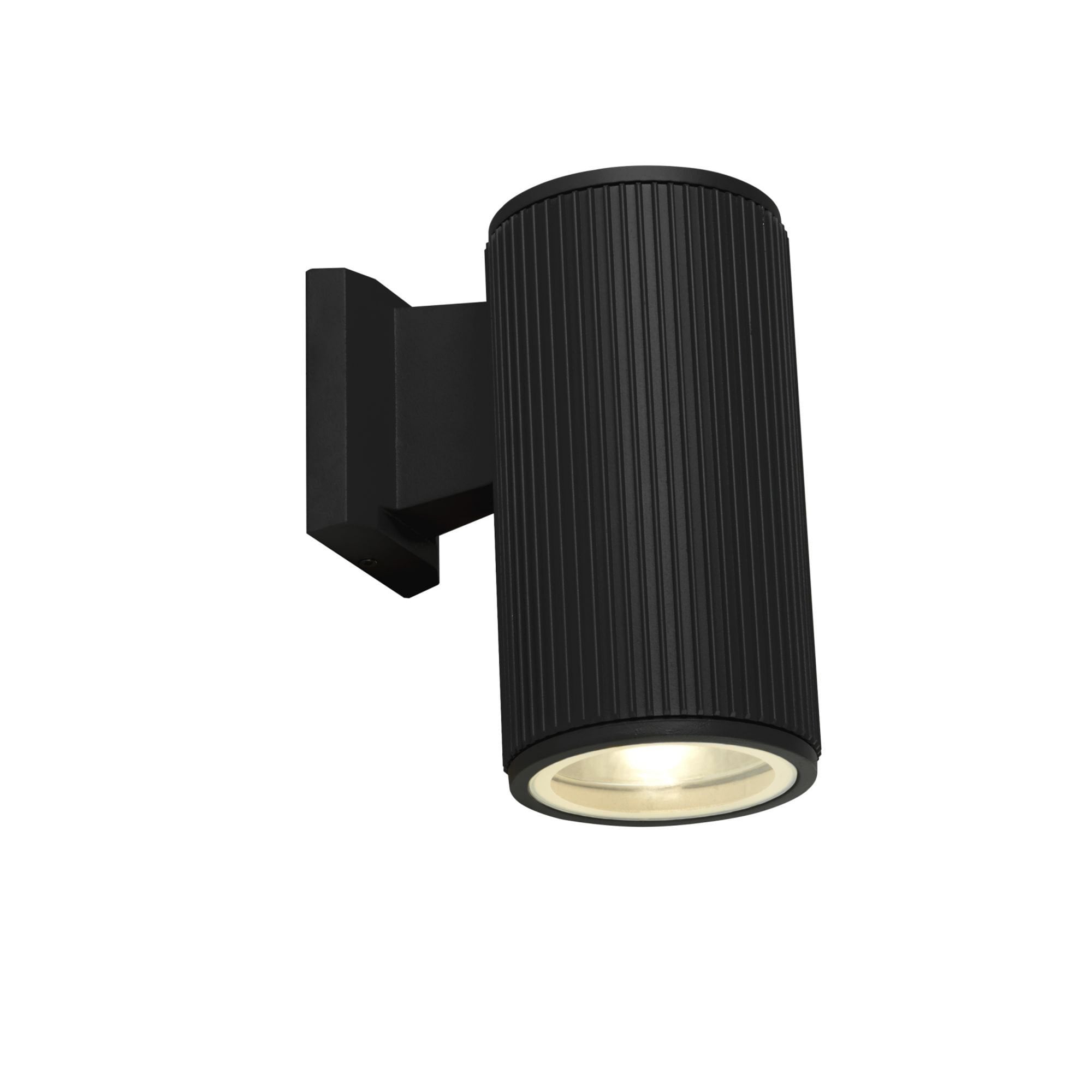 Searchlight Hallman Outdoor Wall Light - Black with Clear Glass Diffuser
