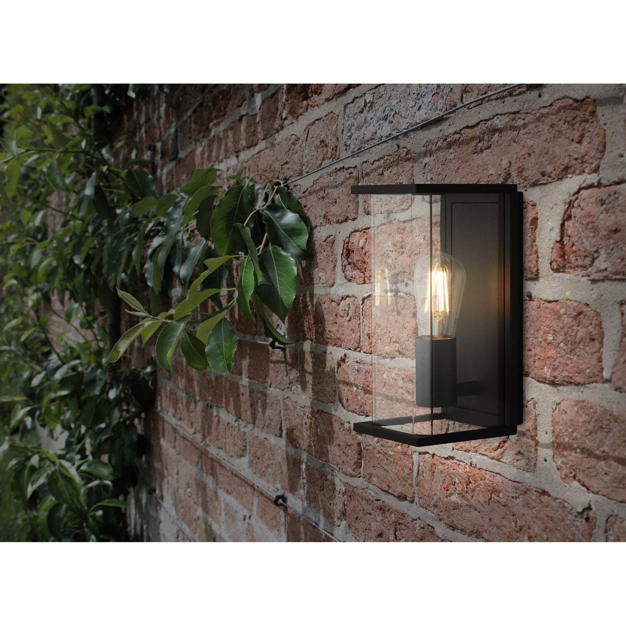 Searchlight Pellew Outdoor Wall Light - Dark Grey & Clear Glass