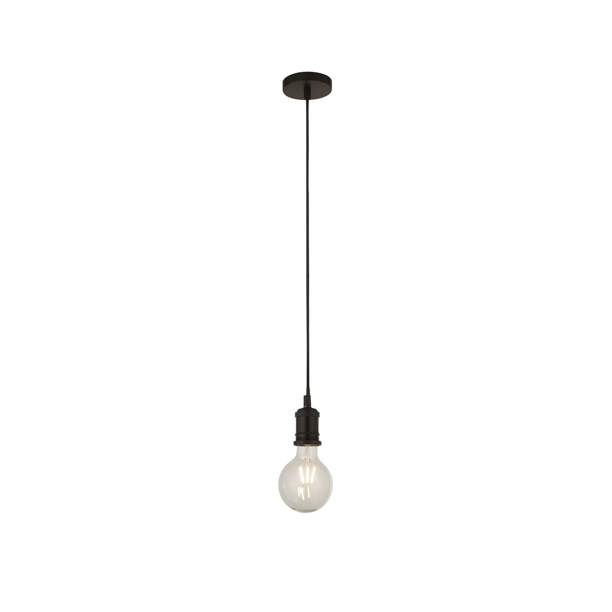Searchlight Talbot 1 Light Textile Cable Suspension - Black