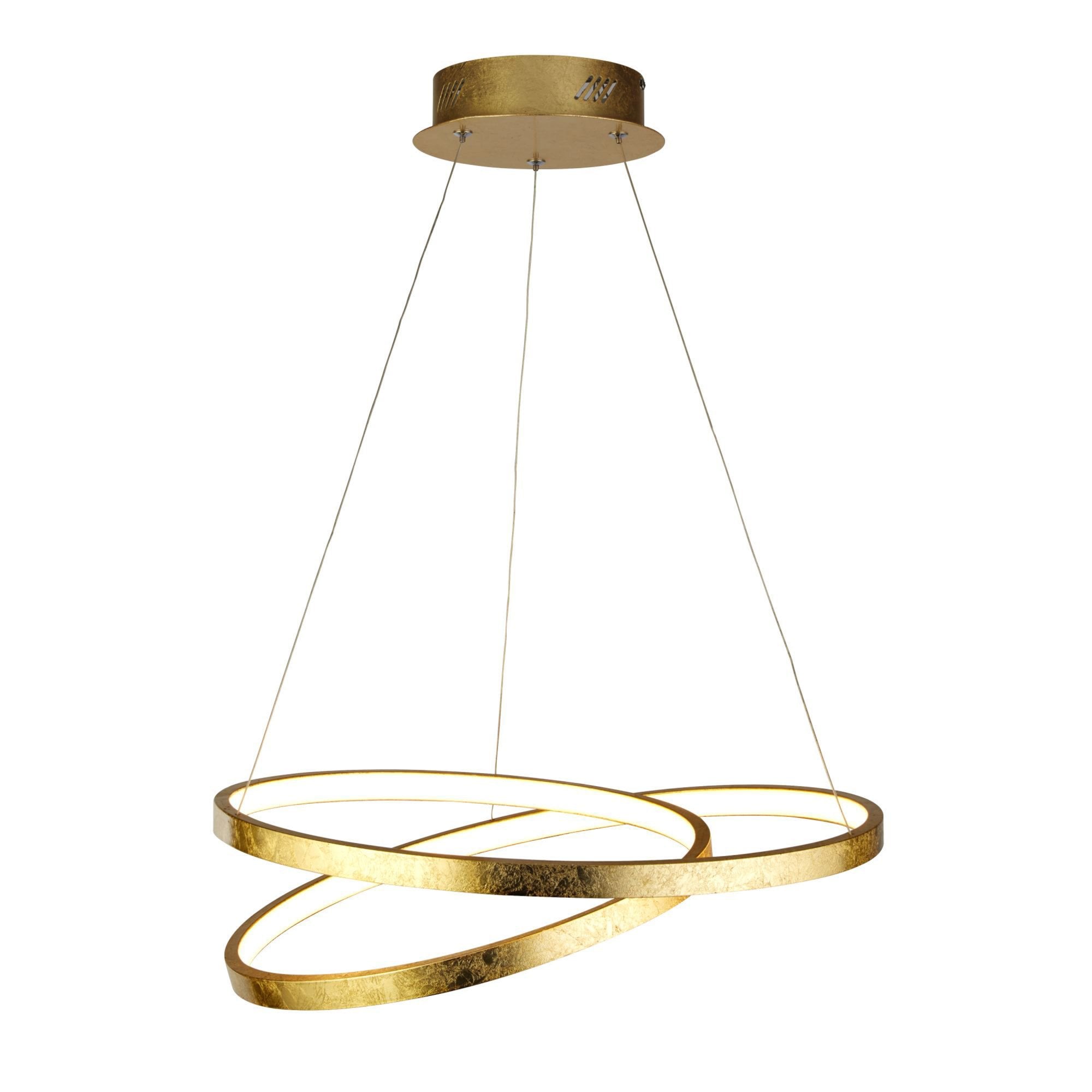 Searchlight Fell LED Ceiling Pendant - Gold Leaf & Opal