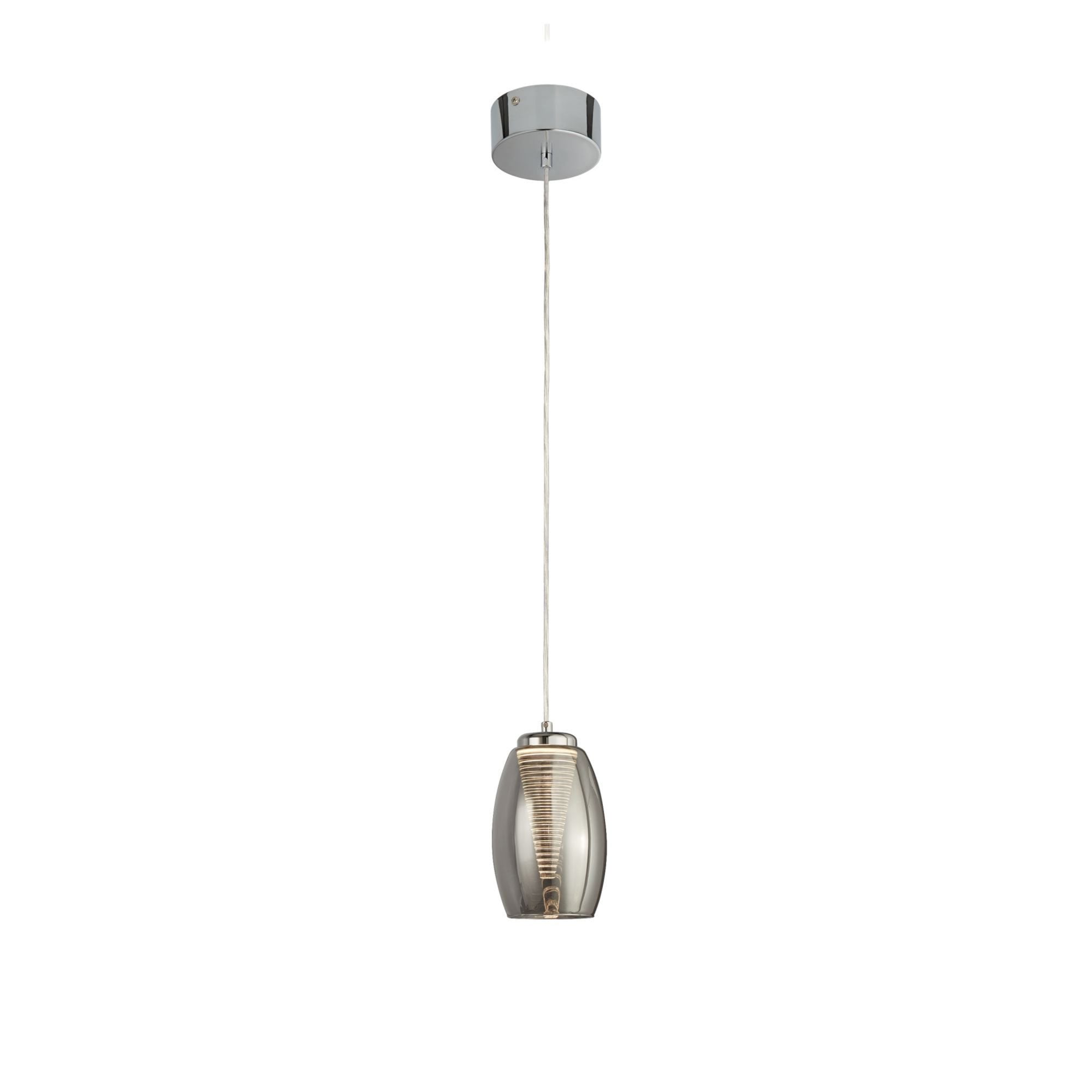 Searchlight Chapman Ceiling Pendant - Chrome & Smoked Glass