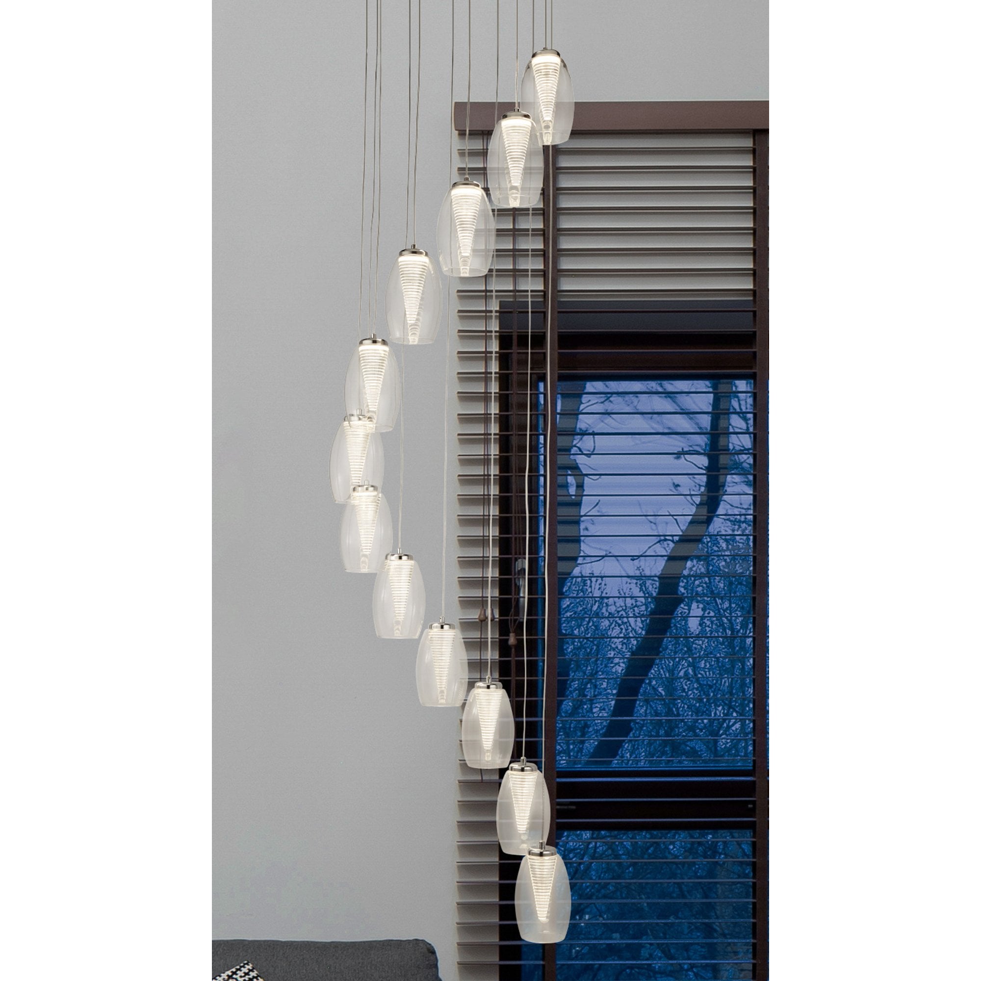 Searchlight Chapman 12 Light Ceiling Pendant - Chrome & Clear Glass