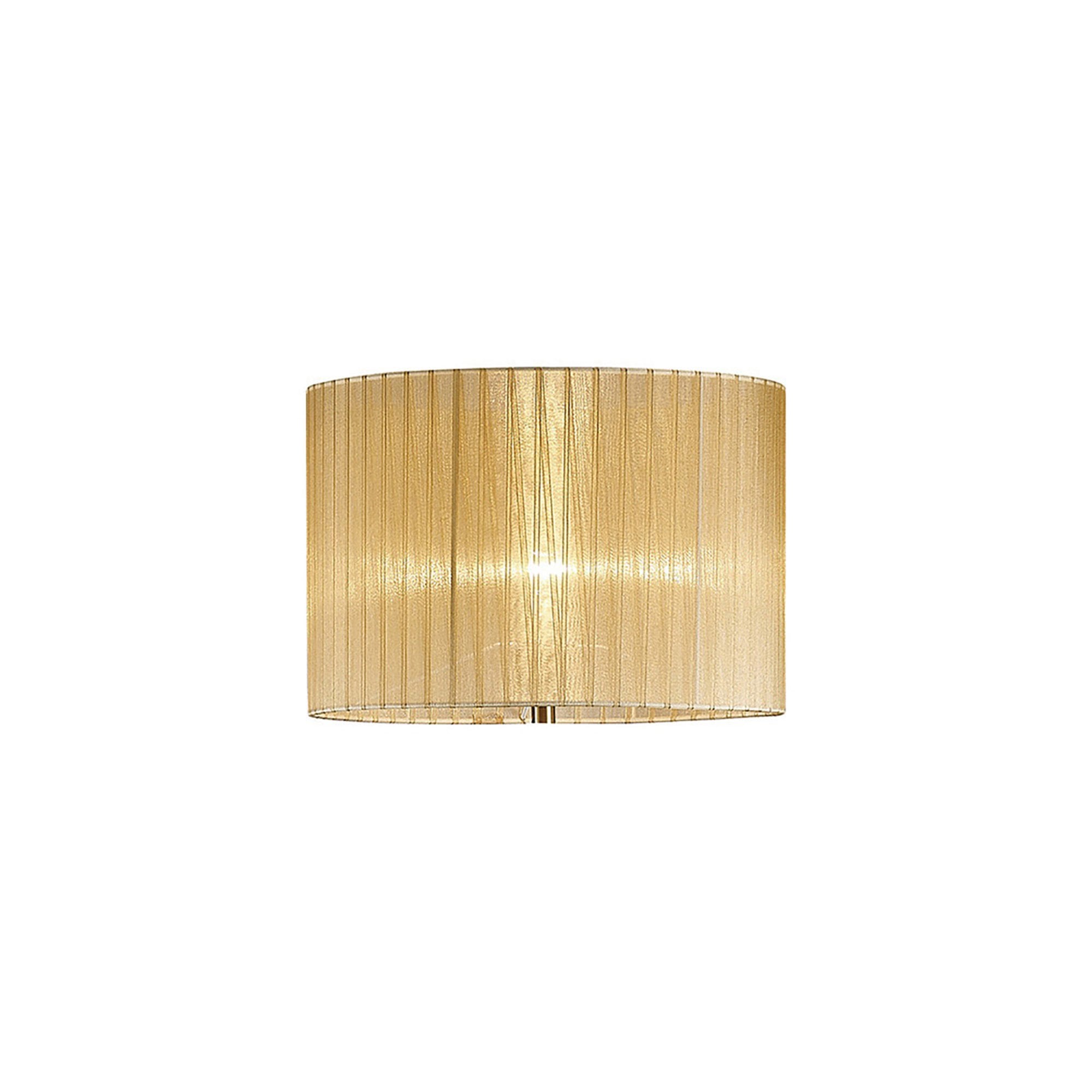 Diyas ILS31721 Florence Round Organza Shade - Soft Bronze 38cm Suitable For Floor Lamp - Shade Only
