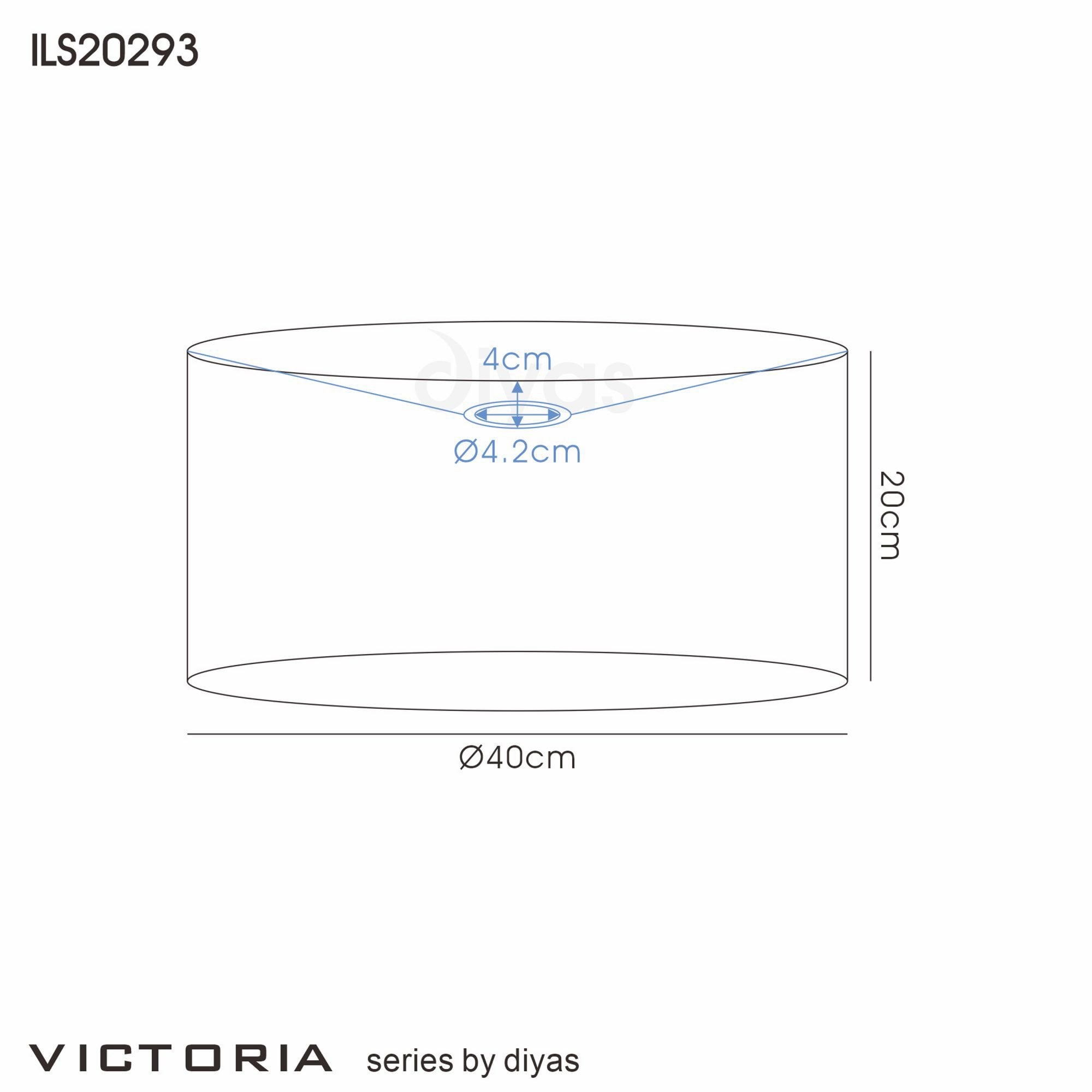 Diyas ILS20293 Victoria Round Fabric Shade - Ivory Cream 40cm - Shade Only