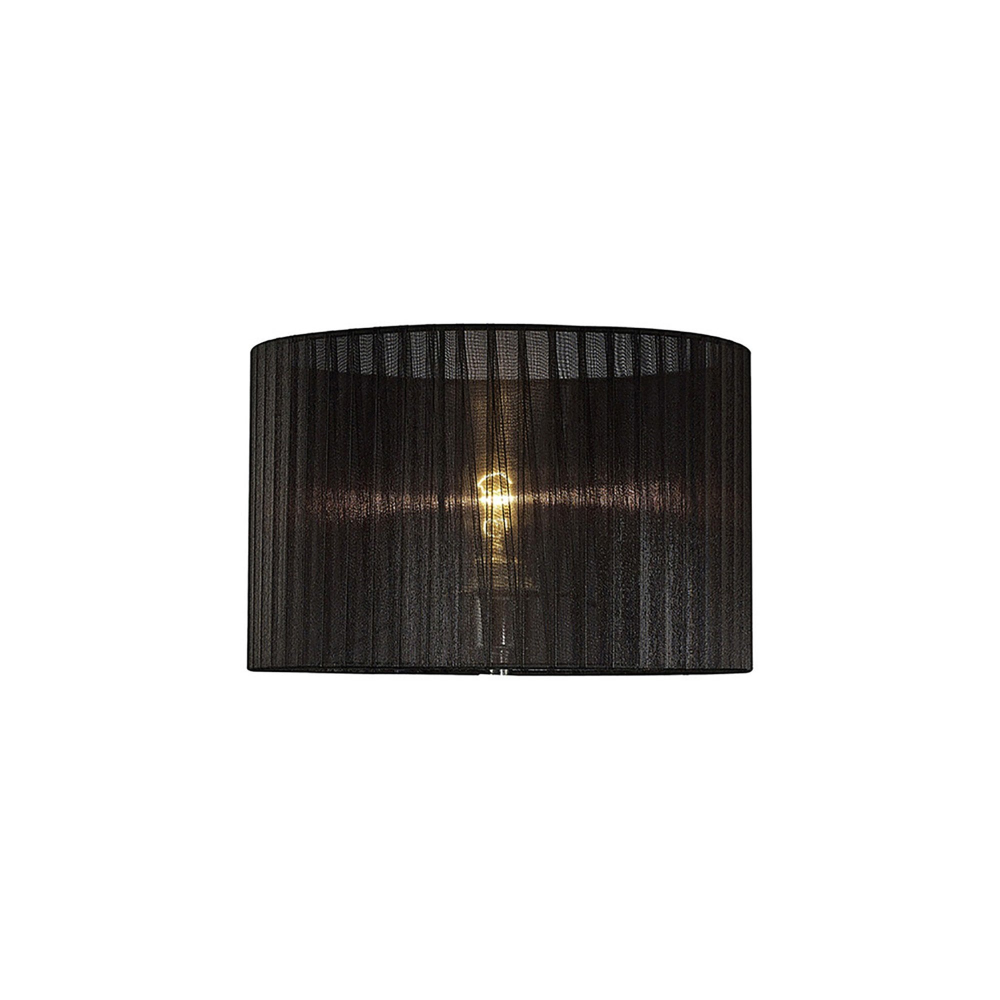 Diyas ILS31724 Florence Round Organza Shade - Black 36cm Suitable For Table Lamp - Shade Only