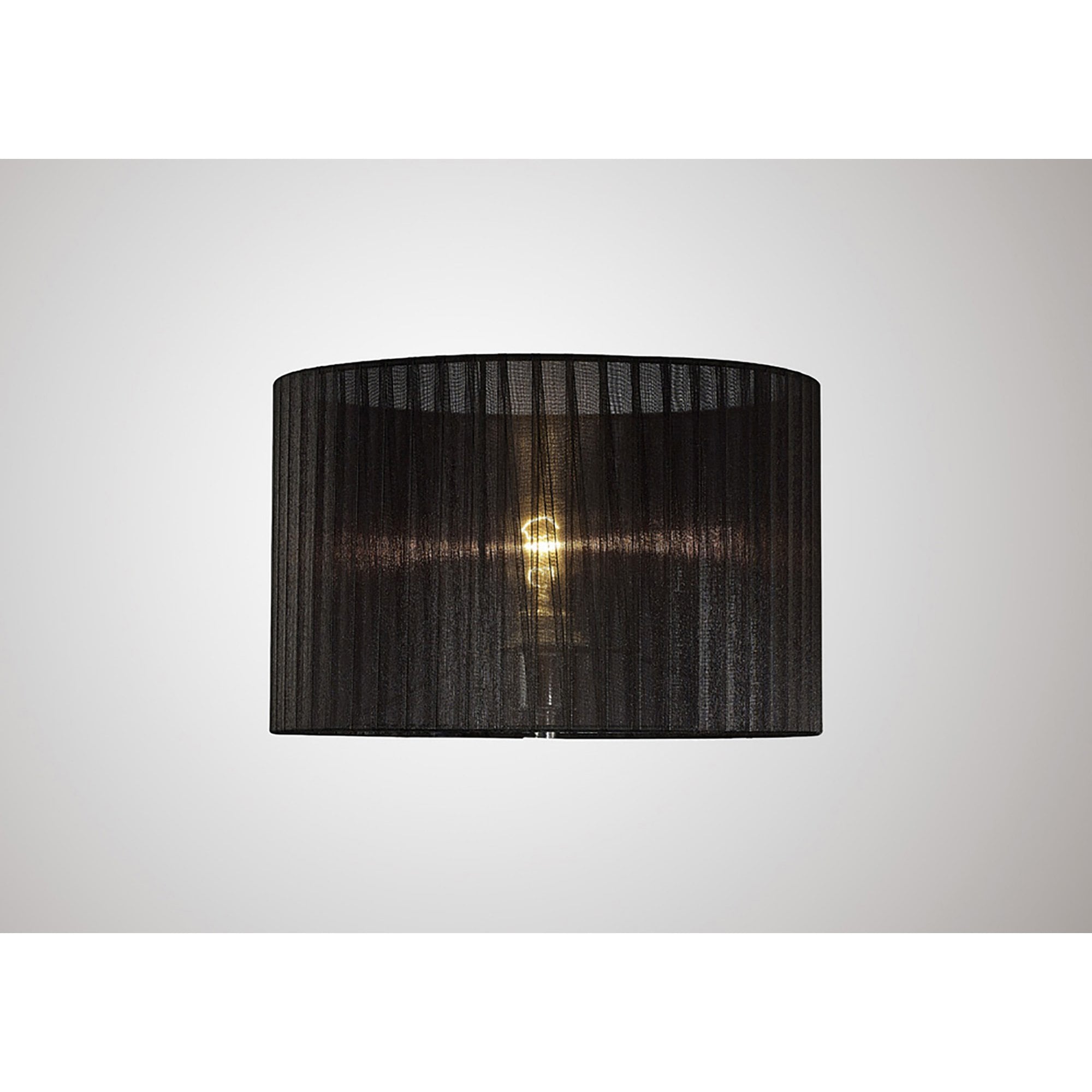 Diyas ILS31724 Florence Round Organza Shade - Black 36cm Suitable For Table Lamp - Shade Only