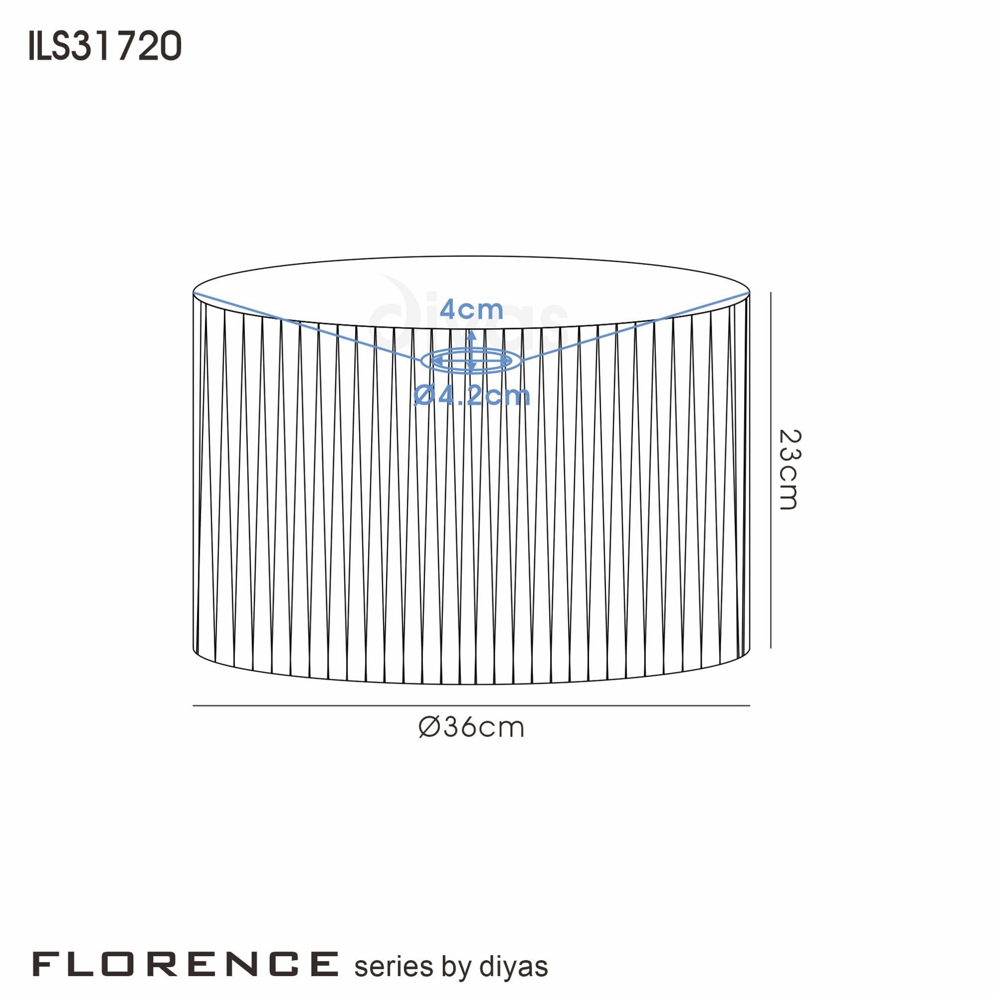 Diyas ILS31720 Florence Round Organza Shade - Soft Bronze 36cm, Suitable For Table Lamp - Shade Only