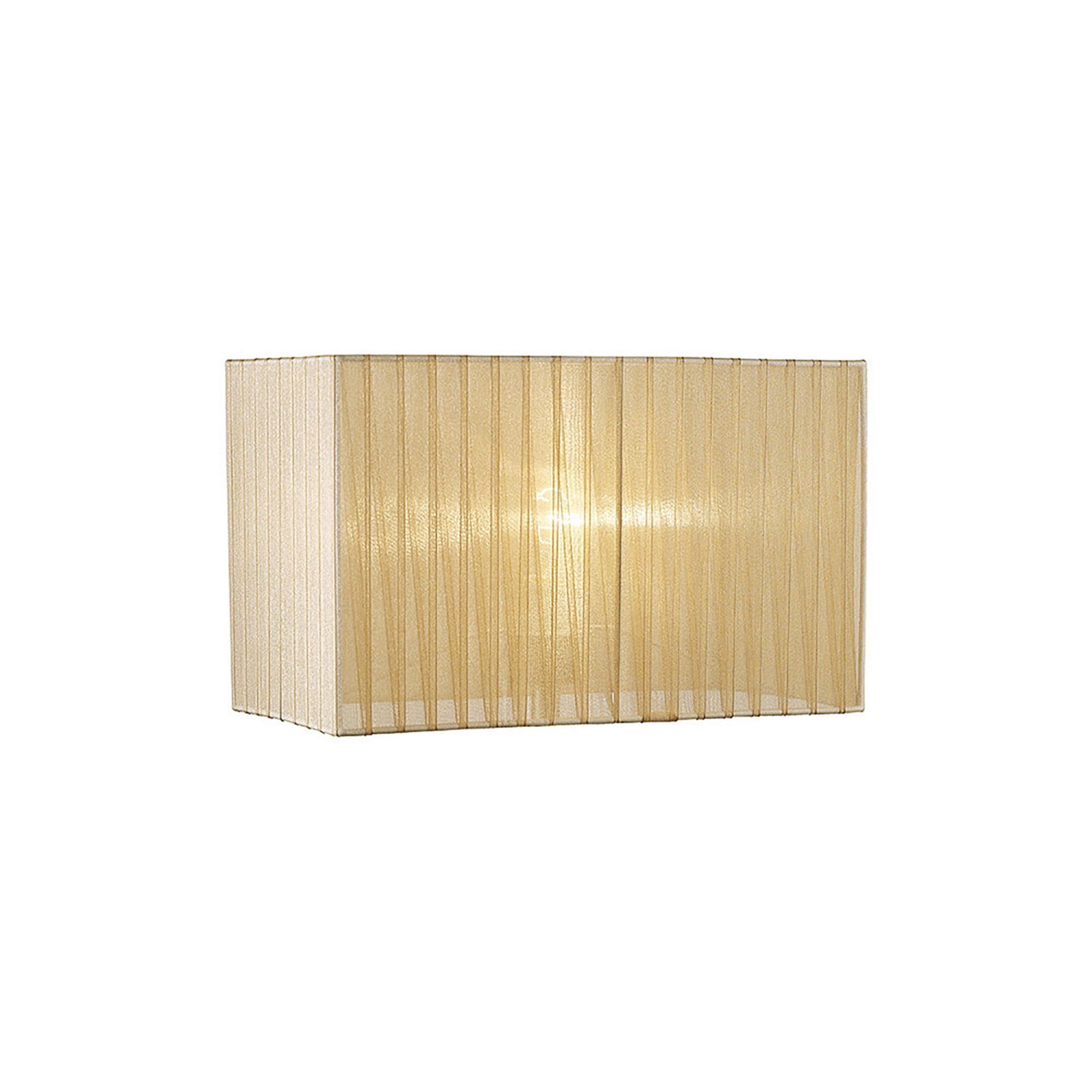 Diyas ILS31722 Florence Rectangle Organza Shade - 19cm, Soft Bronze, For Table Lamp - Shade Only