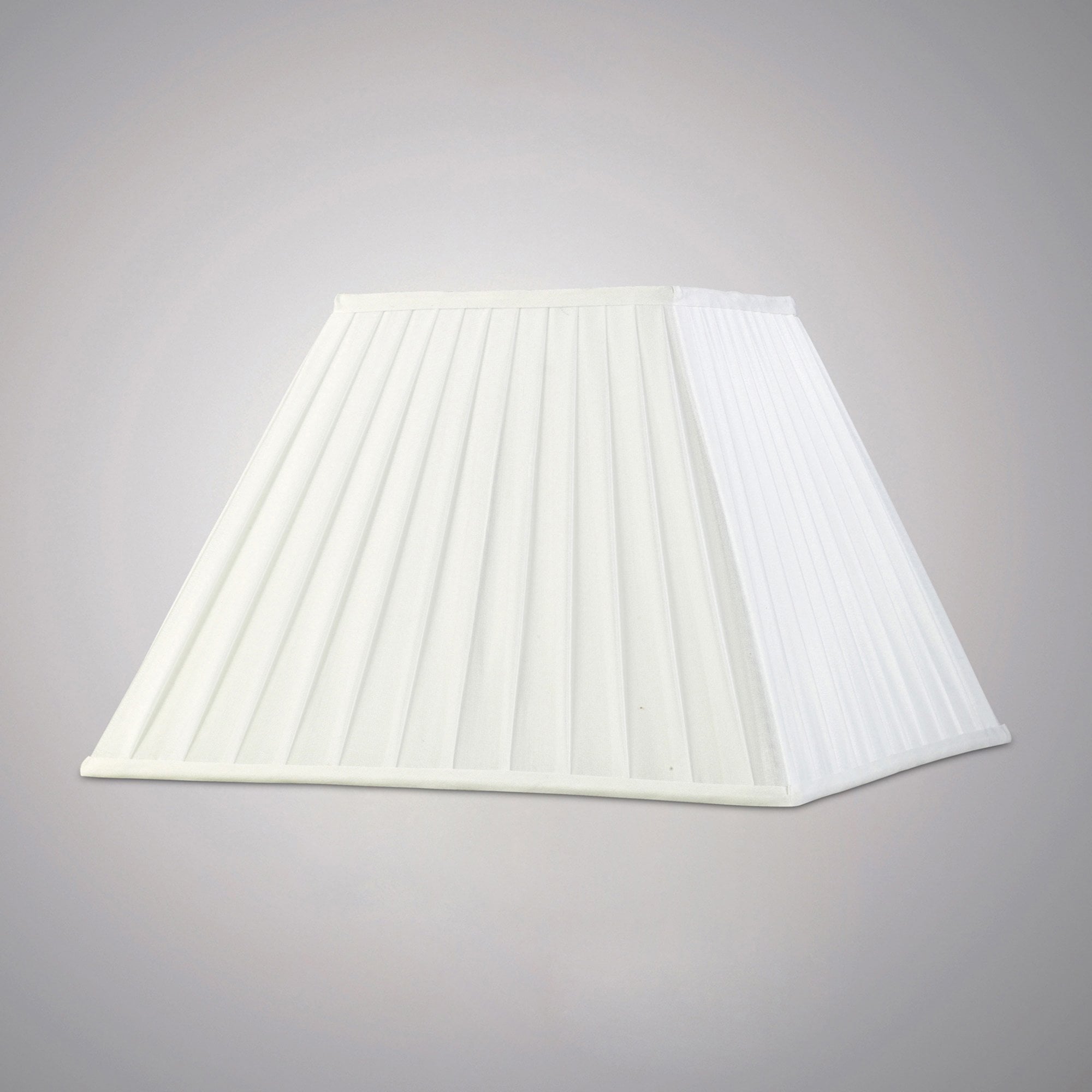 Diyas ILS20235 Leela Square Pleated Fabric Shade - White 20/40cm - Shade Only