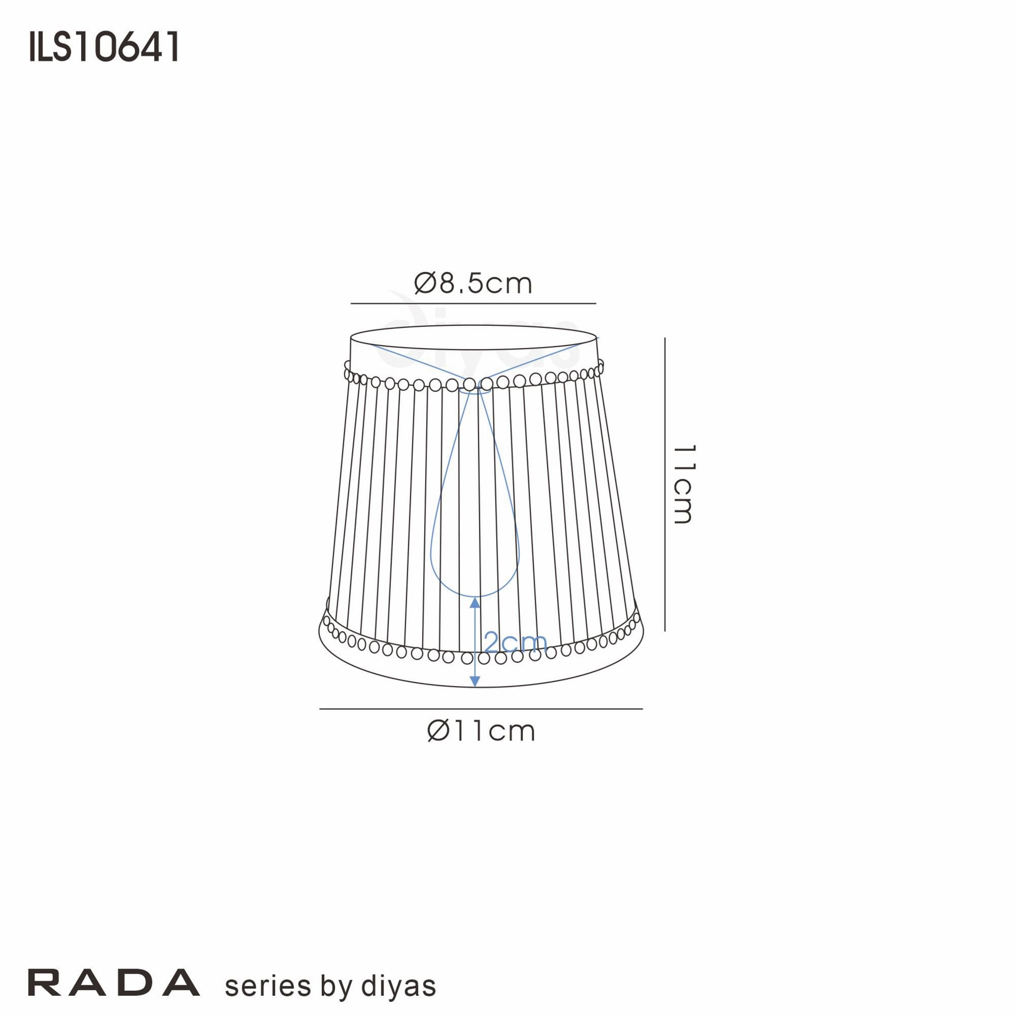 Diyas ILS10641 Rada Fabric Shade - Black 8.5/11cm - Shade Only