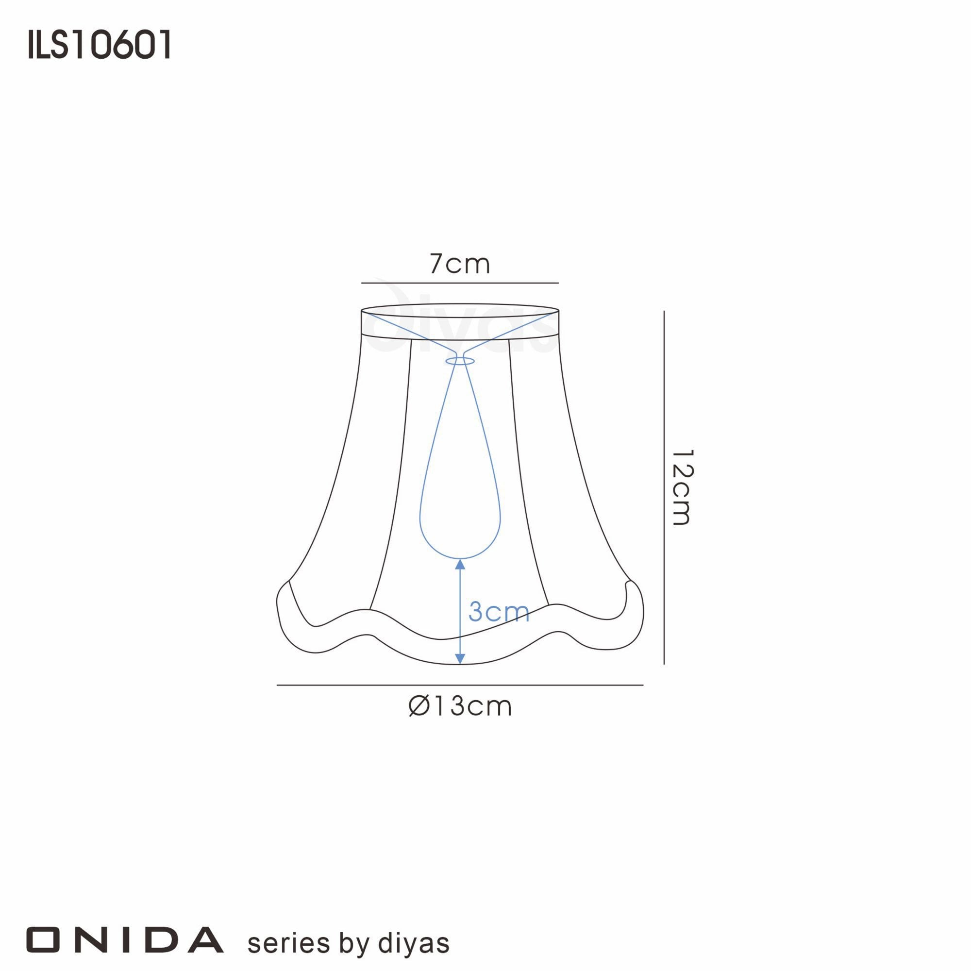 Diyas ILS10601 Onida Clip-On Fabric Shade - Black 7/13cm - Shade Only