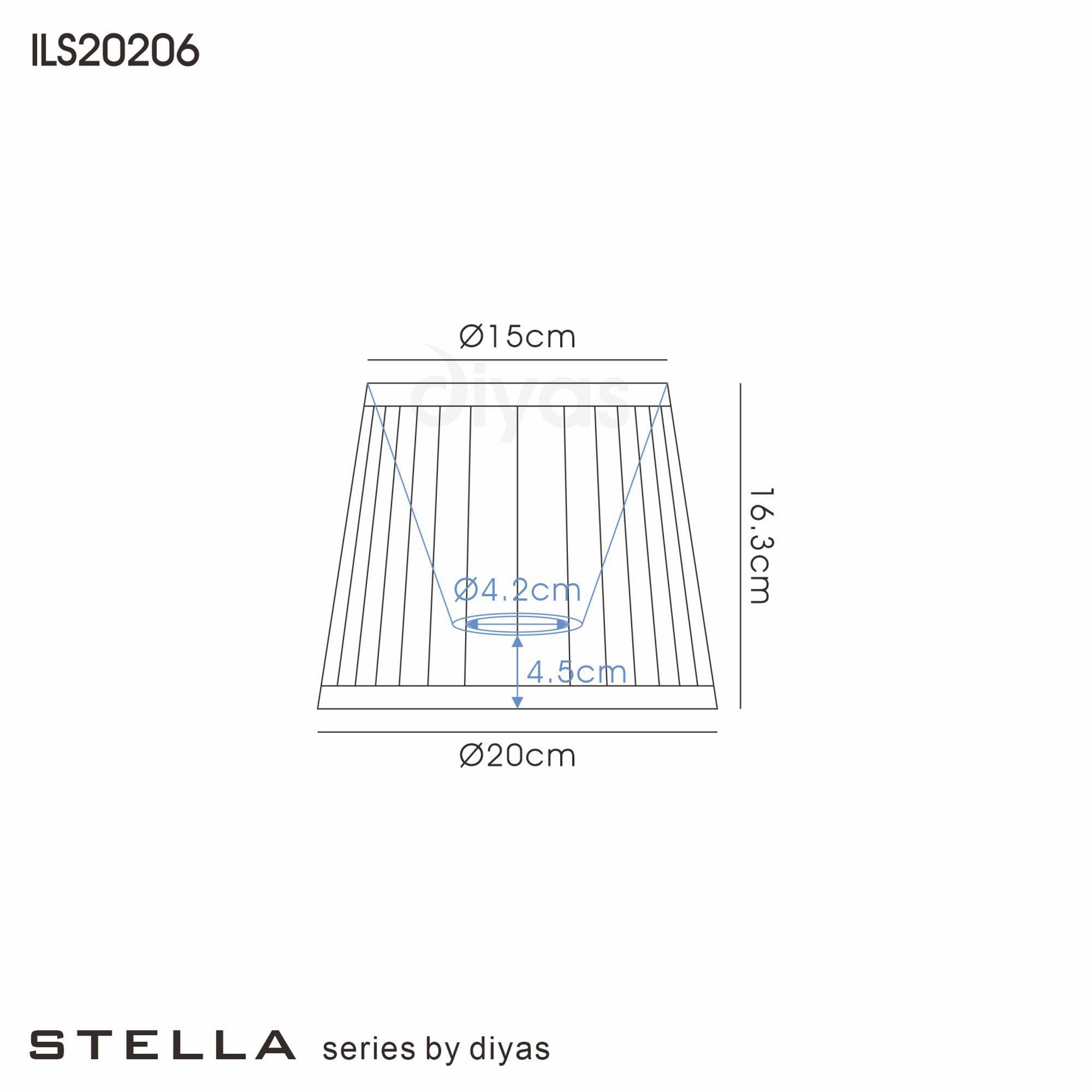 Diyas ILS20206 Stella Round Shade - Ivory 15/20cm - Shade Only