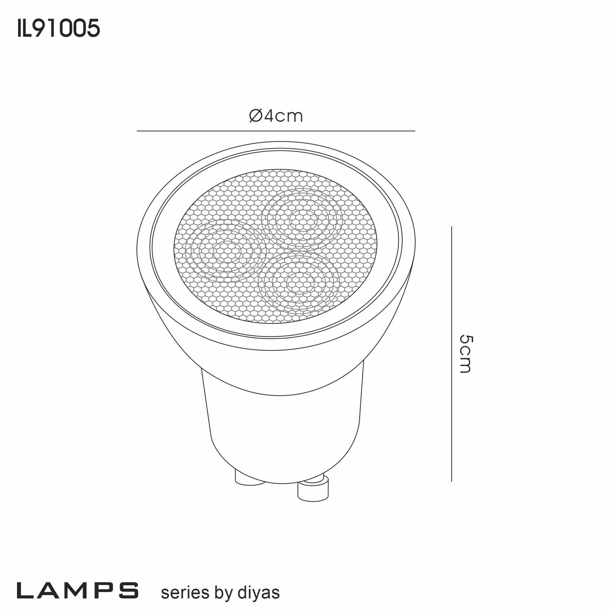 Diyas IL91005 Value LED 3W 35mm LED GU10 Lamp - 3000K - Non-Dimmable