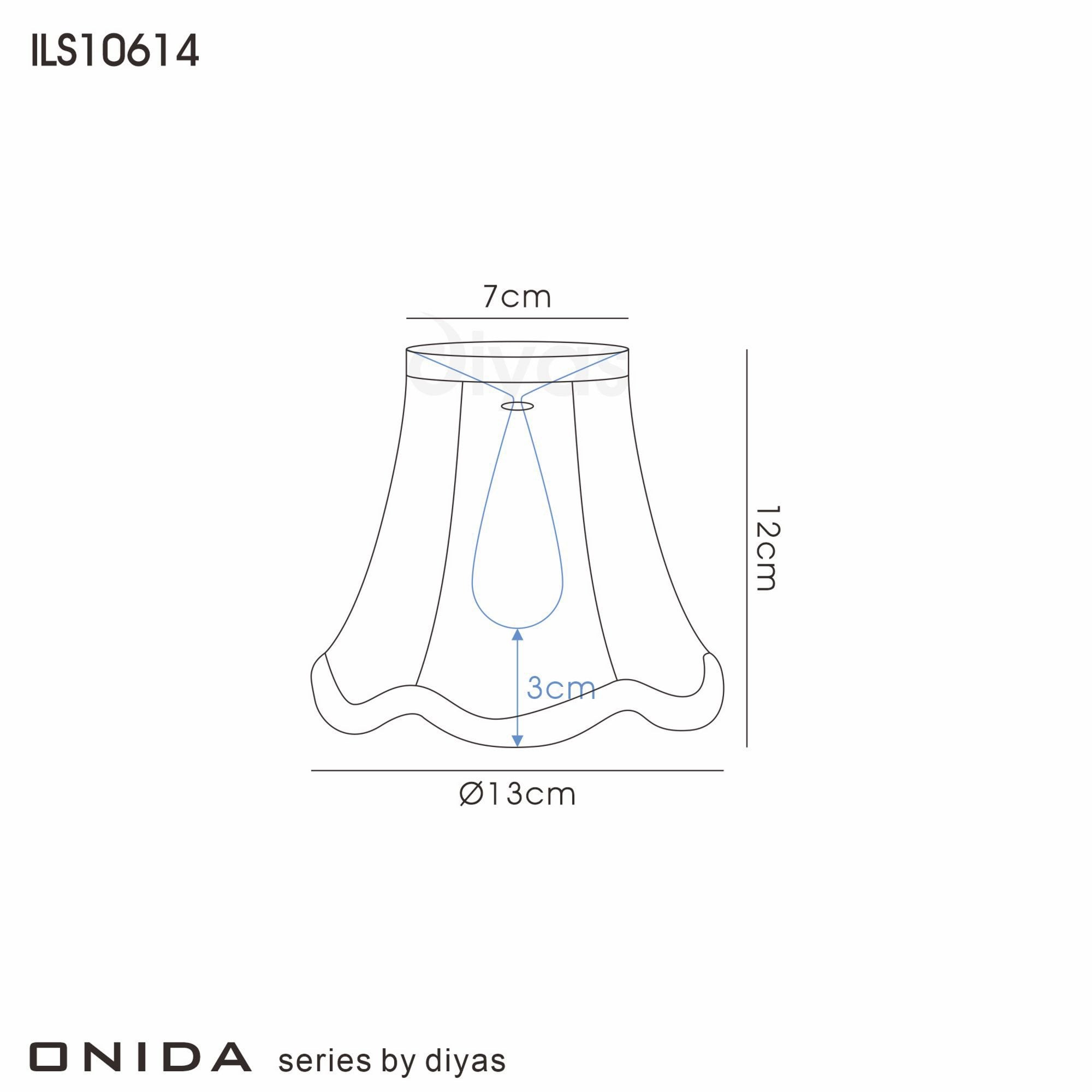 Diyas ILS10614 Onida Clip-On Fabric Shade - Silver 7/13cm - Shade Only