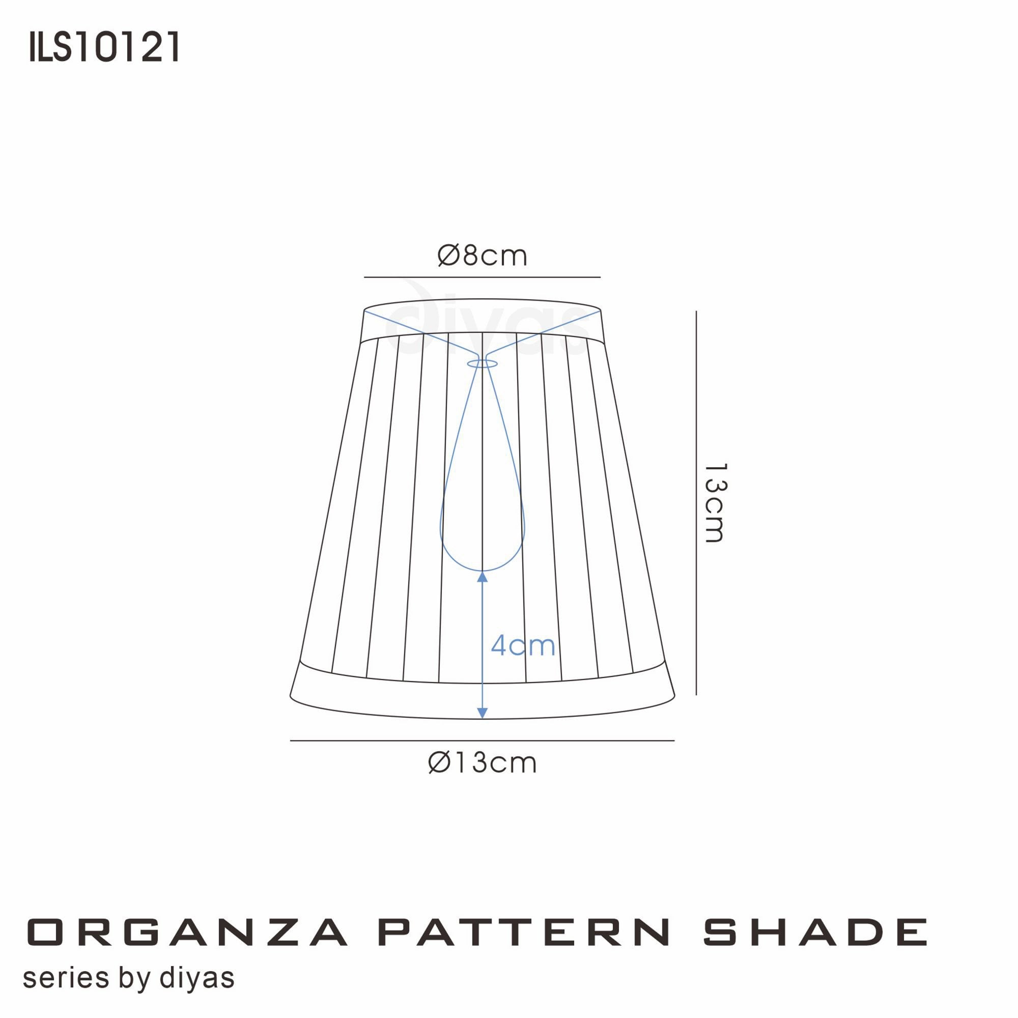 Diyas ILS10121 Organza Pattern Black Shade - 8/13cm - Shade Only