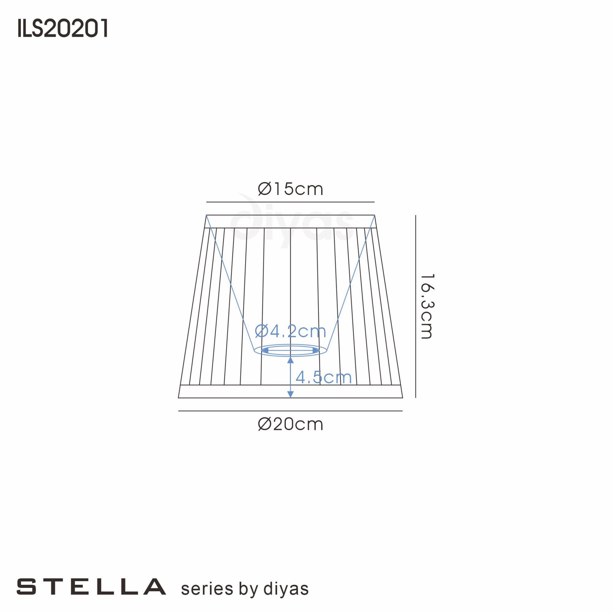 Diyas ILS20201 Stella Round Shade - Black 15/20cm - Shade Only