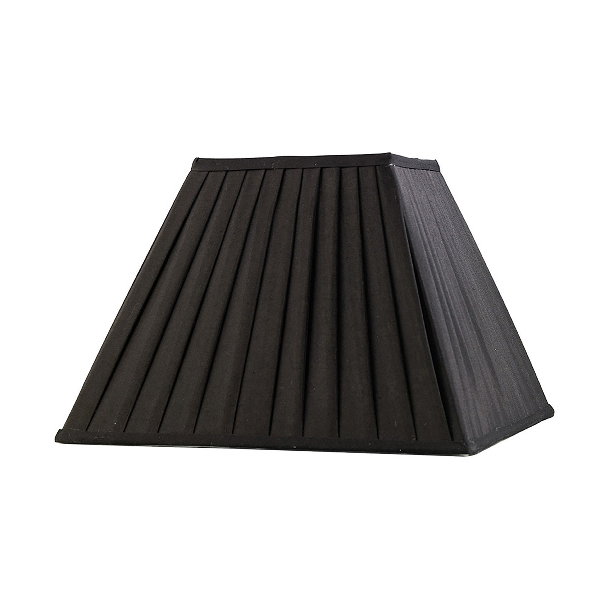 Diyas ILS20224 Leela Square Pleated Fabric Shade - Black 17.5/35cm - Shade Only